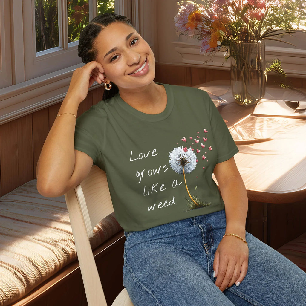 Love Grows Like a Weed Dandelion T-Shirt