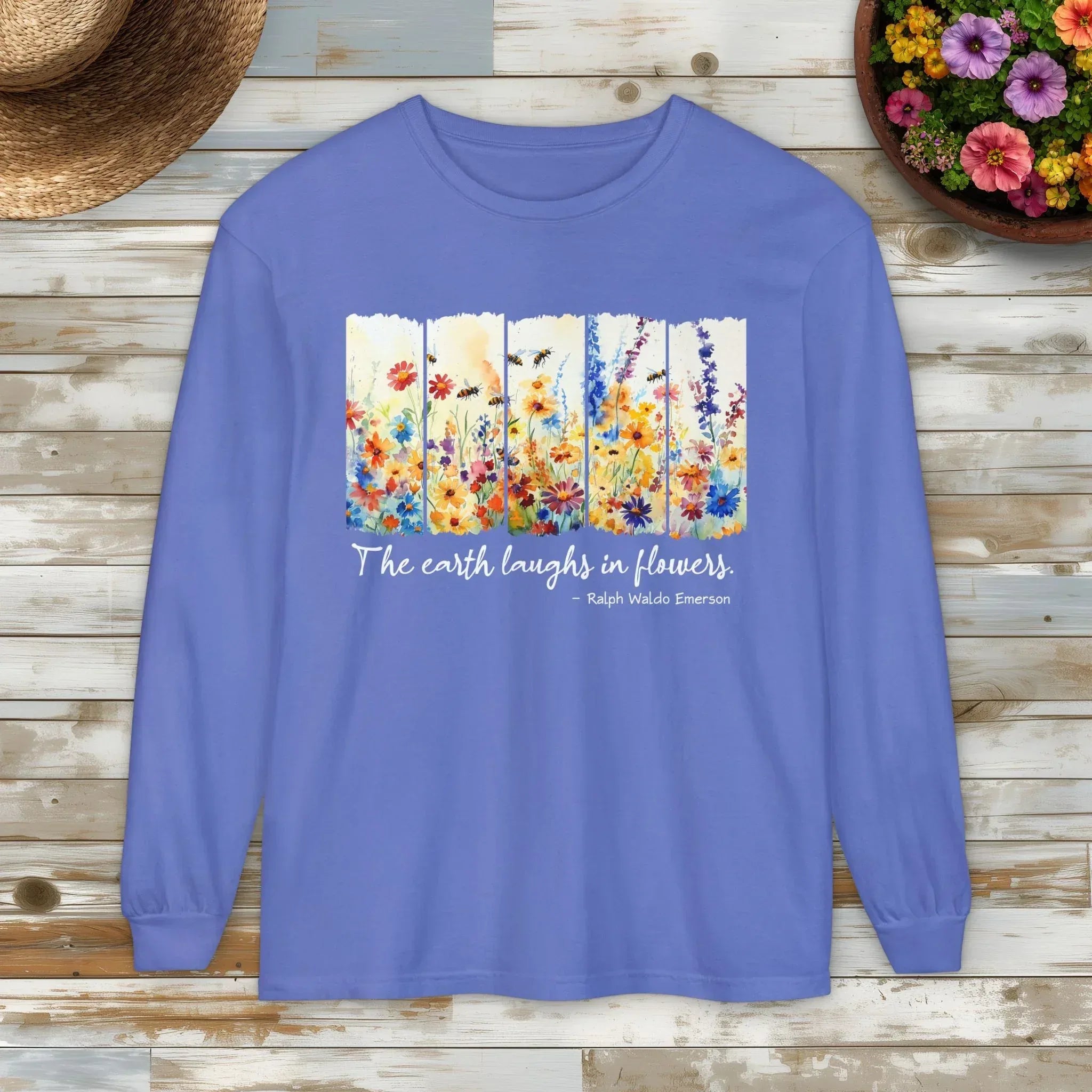 Earth Laughs in Flowers Long Sleeve Shirt – Emerson Wildflower Tee