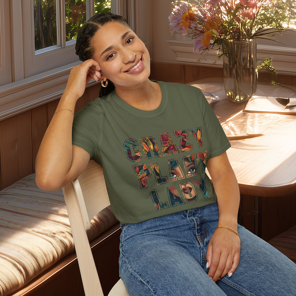 Boho Crazy Plant Lady T-Shirt for  Backyard Gardeners