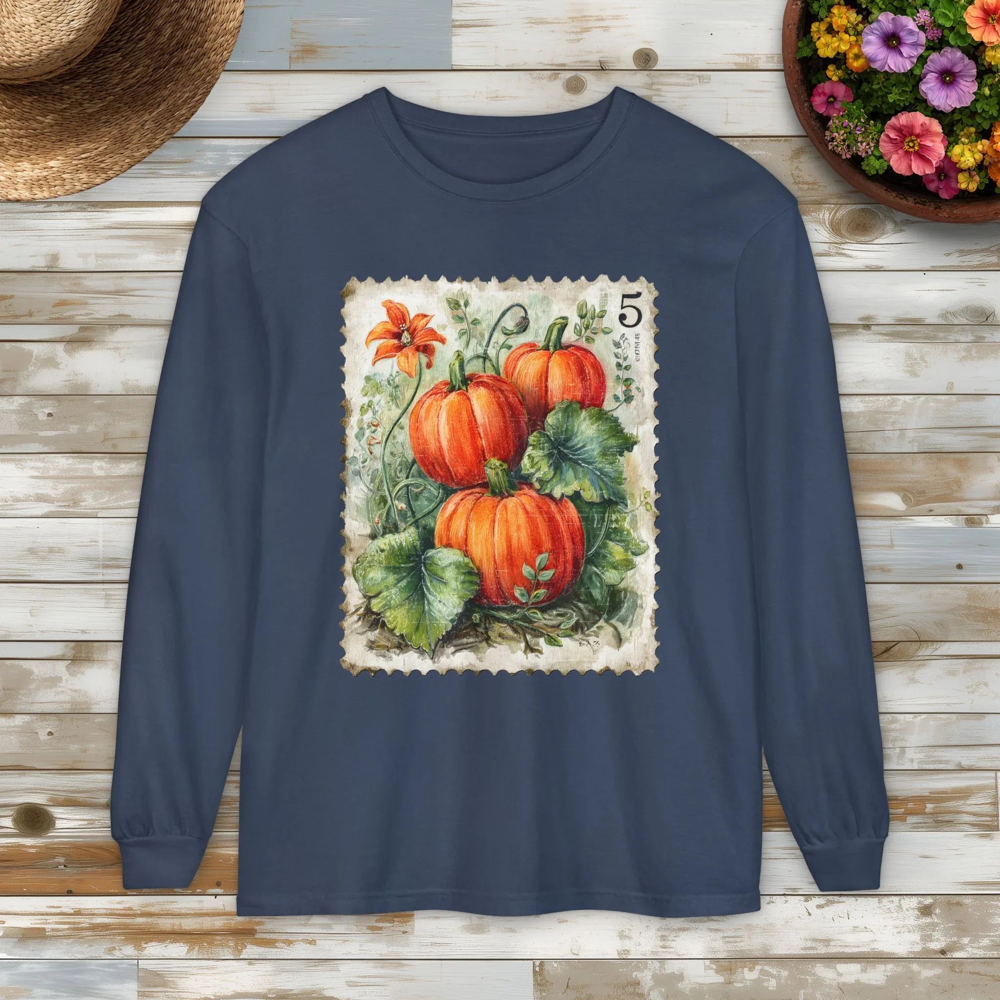 Pumpkin Trio Stamp Long Sleeve Tee