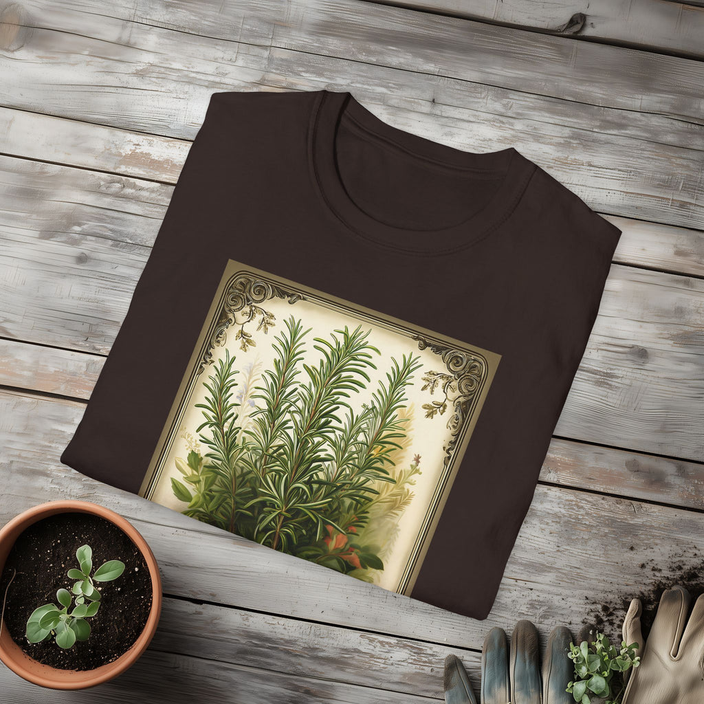 Retro Rosemary Herb Seed Packet Unisex T-Shirt for Gardeners, Nature Lovers, Summer Casual Wear