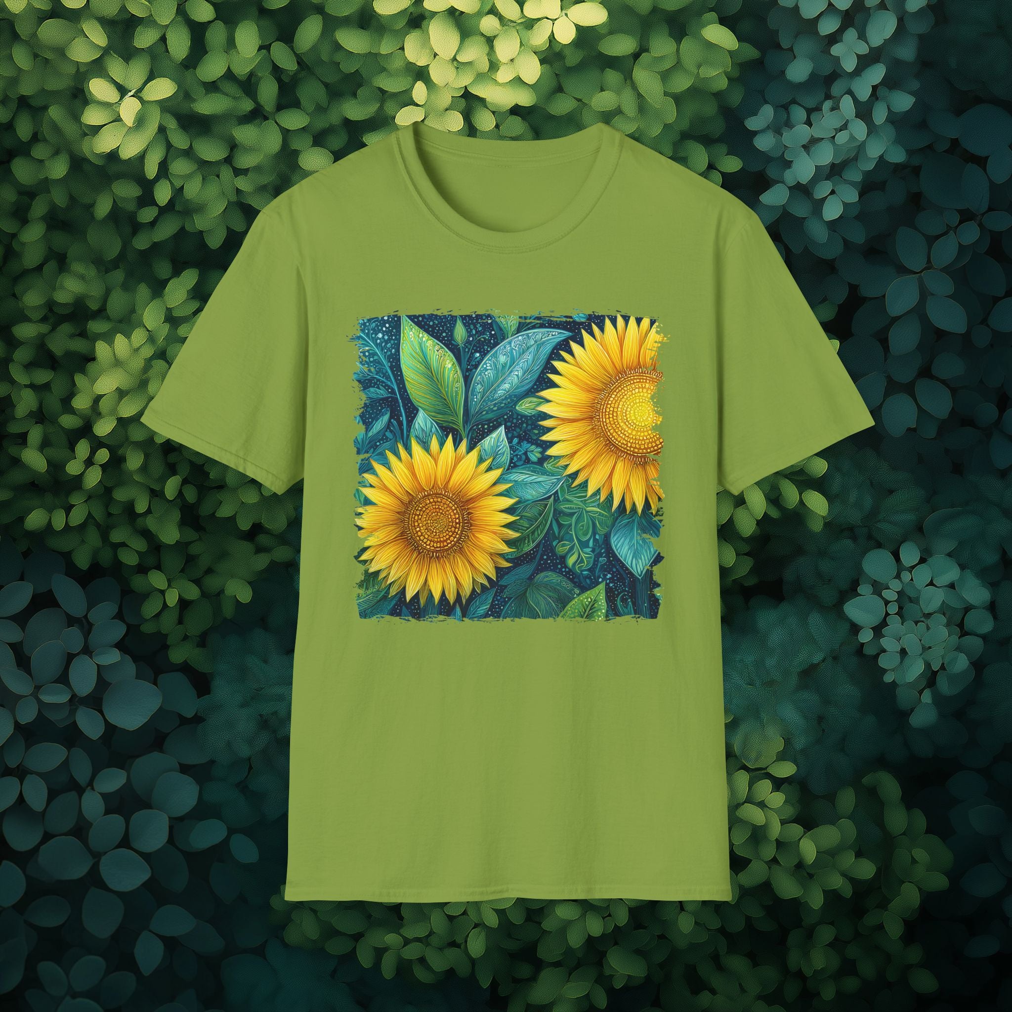 Whimsical Sunflower Garden T-Shirt for Plant Lovers and Gardeners