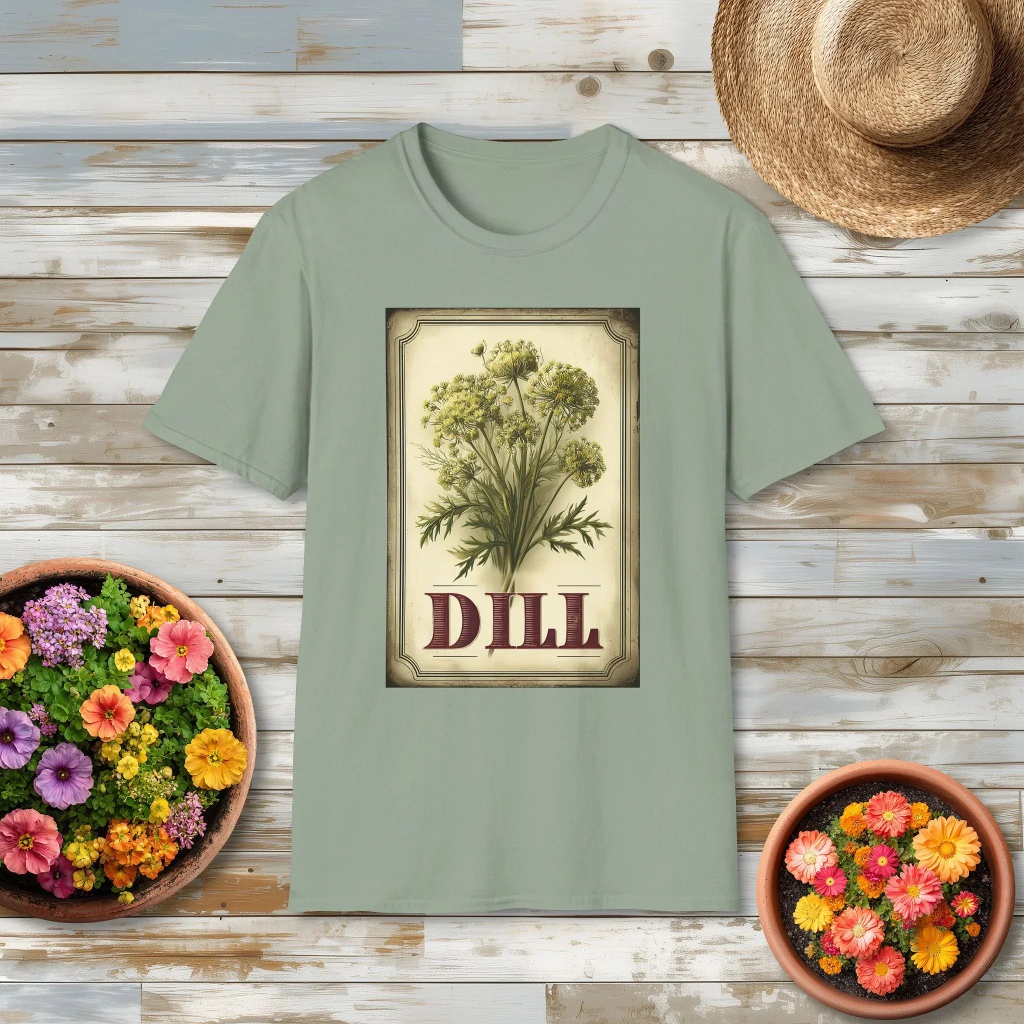 Dill Herb Vintage Seed Packet T-Shirt for Nature Lovers