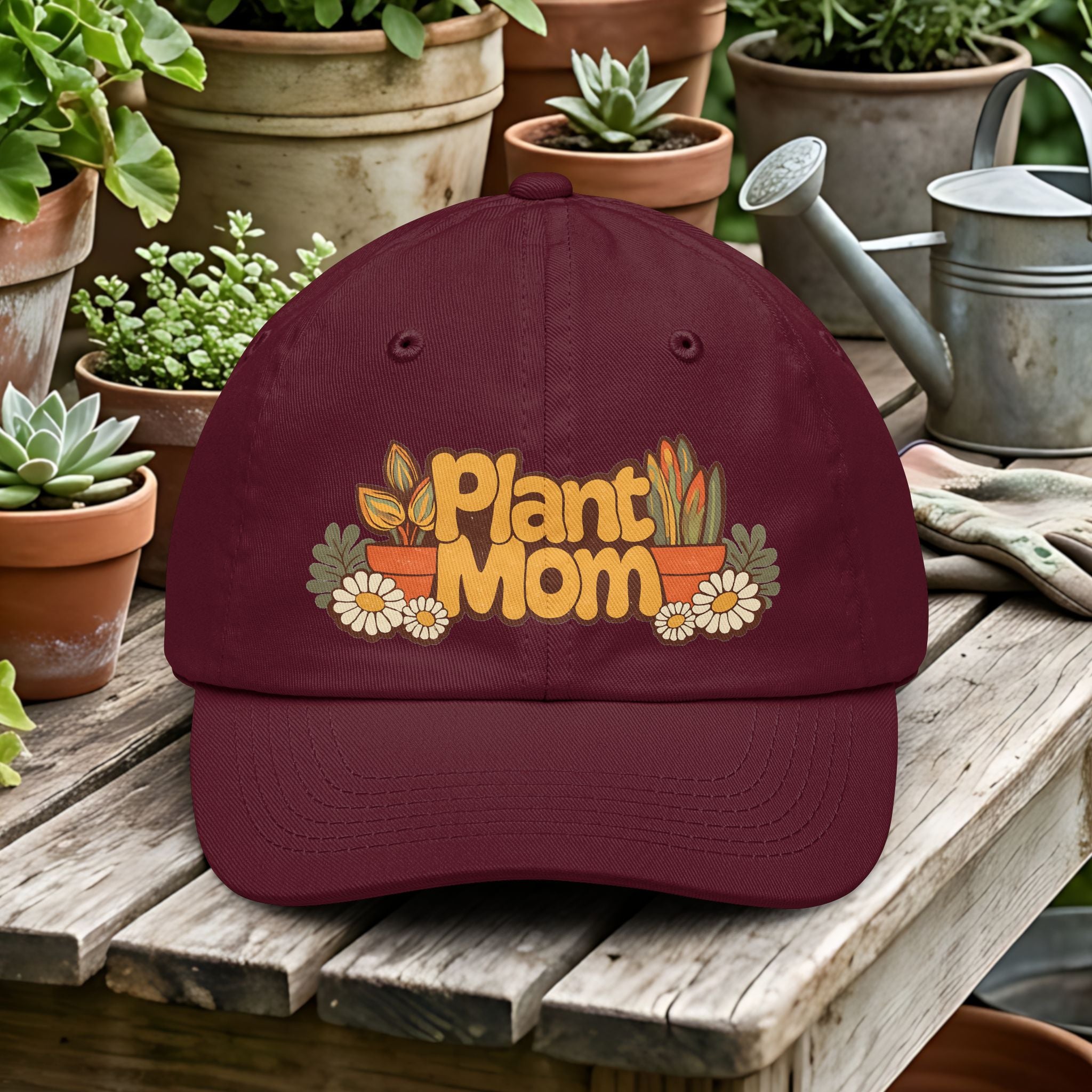 Plant Mom Retro Hippie Dad Hat Floral Garden Hat