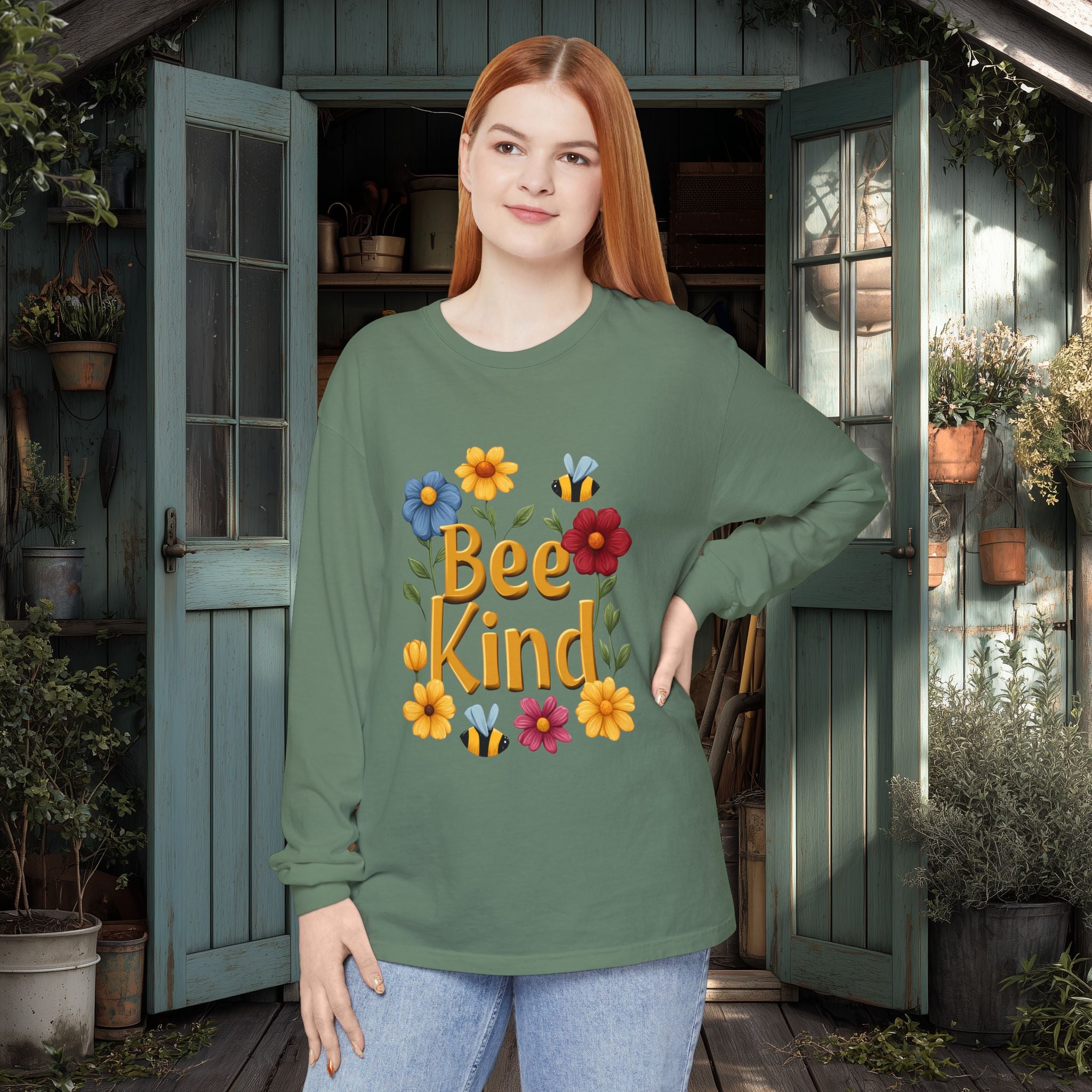 Bee Kind Bloom and Bee Long Sleeve Tee