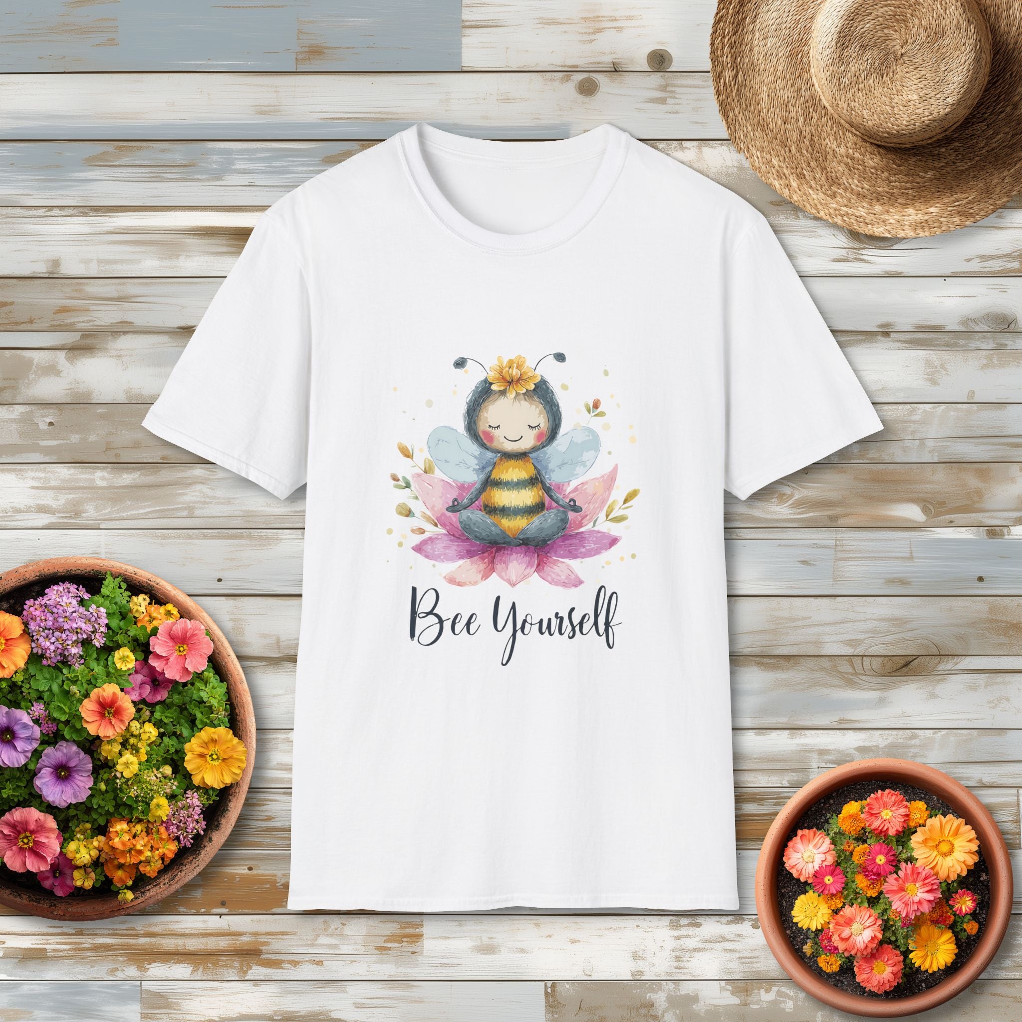 Bee Yourself Meditation Unisex T-Shirt for Yoga Enthusiasts