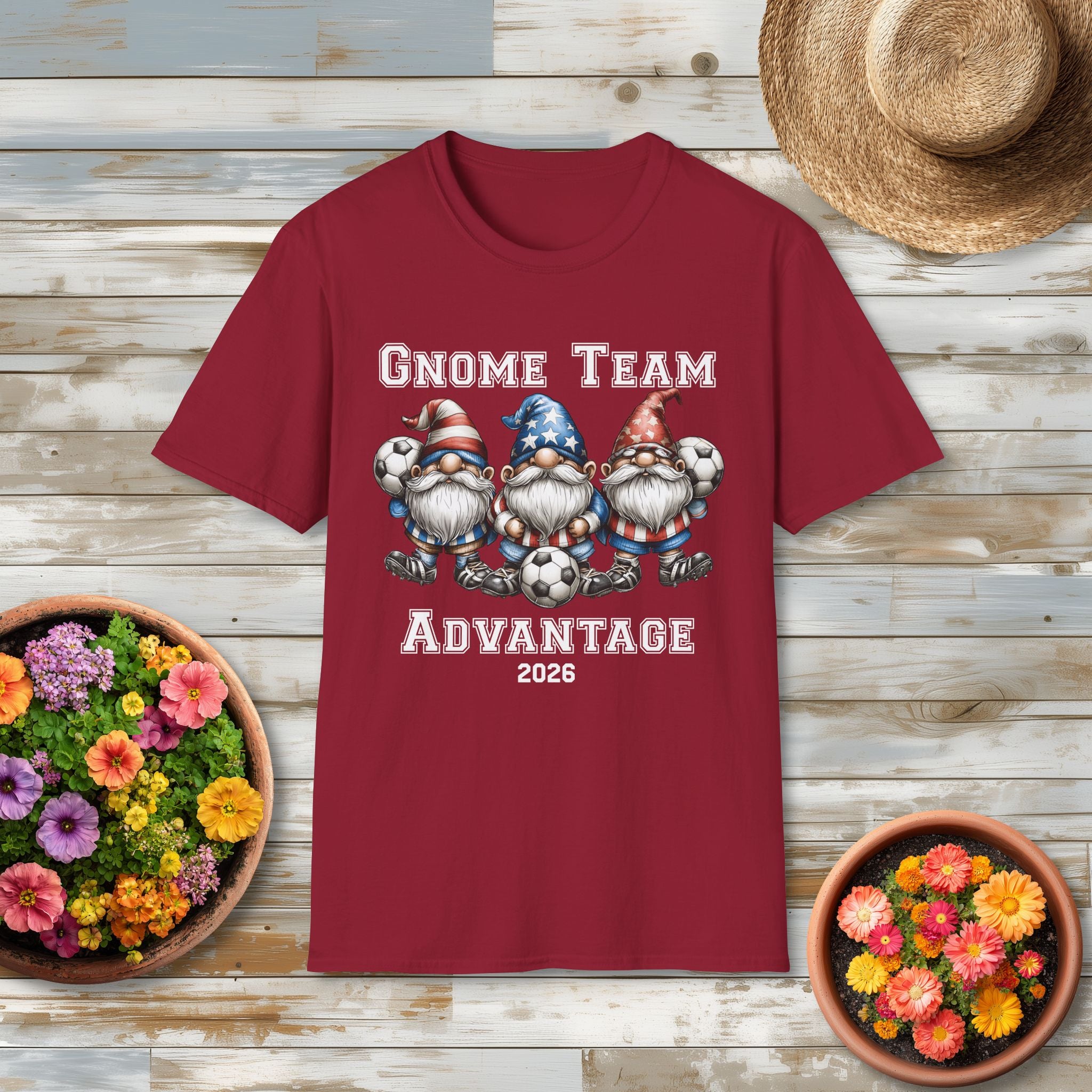 Gnome Team Advantage 2026 Patriotic Soccer Gnome T-Shirt