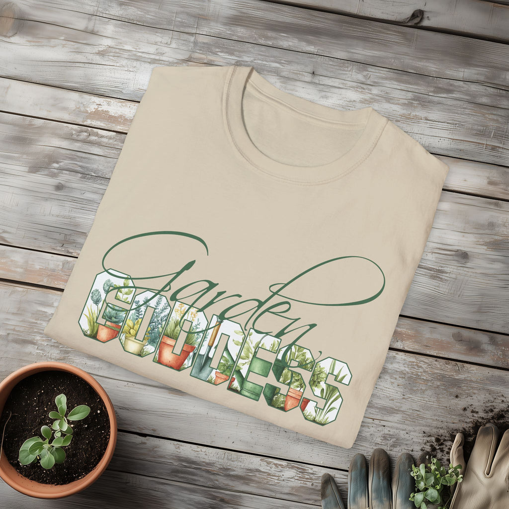Artistic Garden Goddess T-Shirt for Plant Lovers and Gardeners
