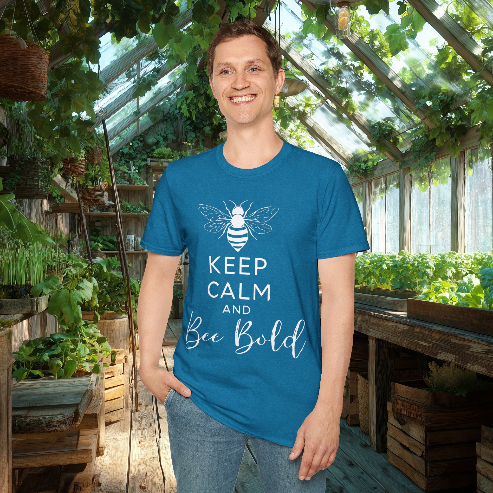 Keep Calm and Bee Bold T-Shirt for Bee and Nature Lovers