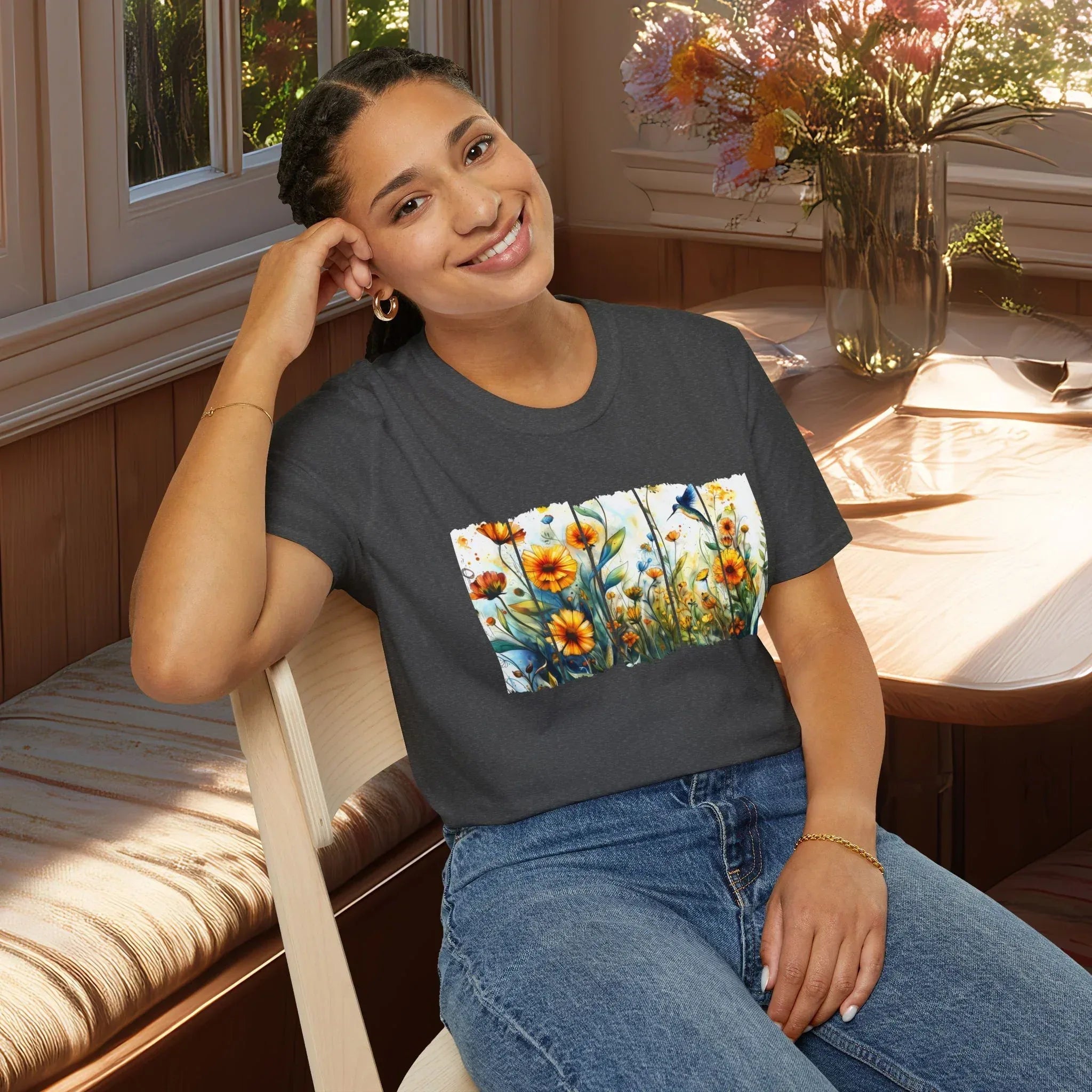 Hummingbird in Wildflowers T-Shirt