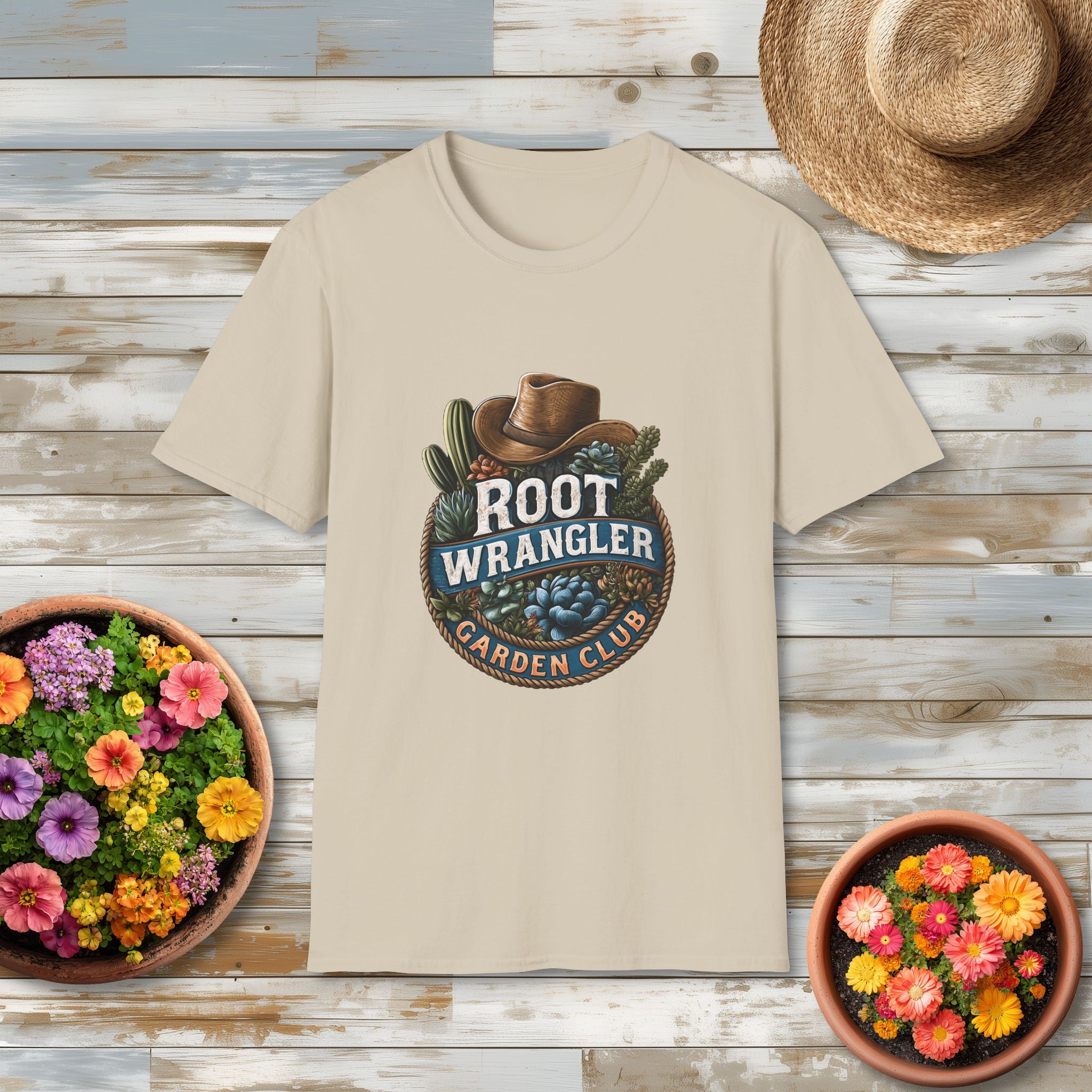 Retro Western Root Wrangler Garden Club T-Shirt