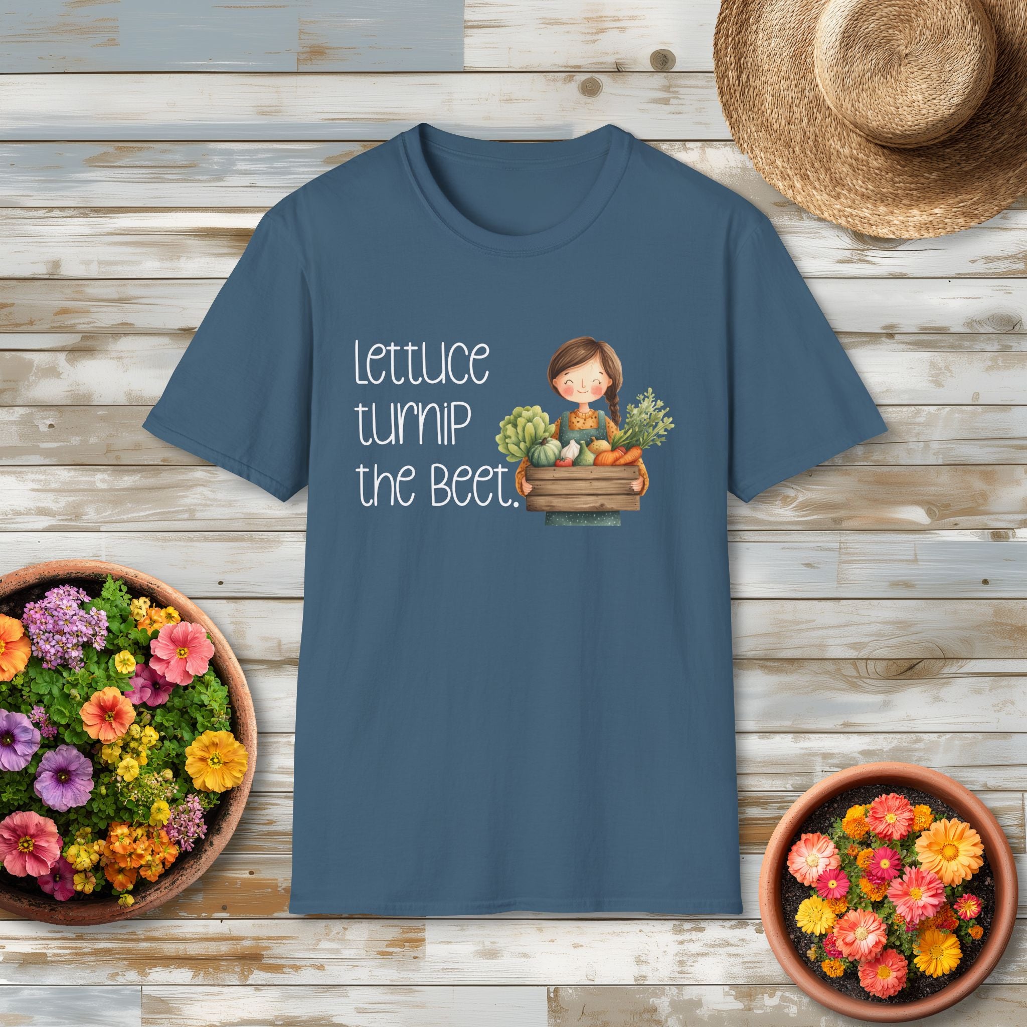 Lettuce Turnip the Beet, Cartoon Gardener T-Shirt