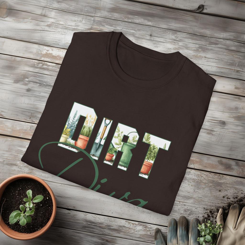 Dirt Diva T-Shirt for Gardeners, Nature Lovers, Summer Casual Wear