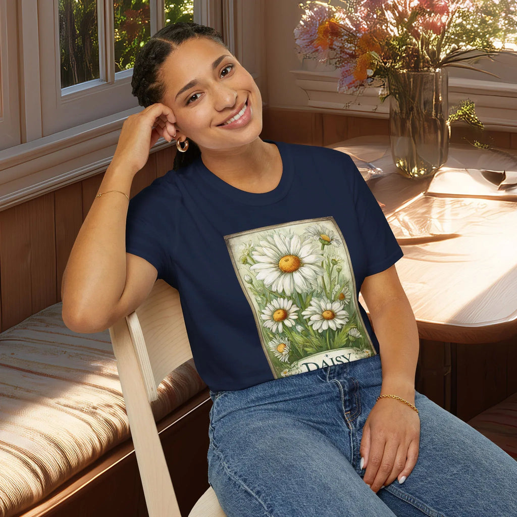 Daisy Vintage Seed Packet T-Shirt for Gardeners