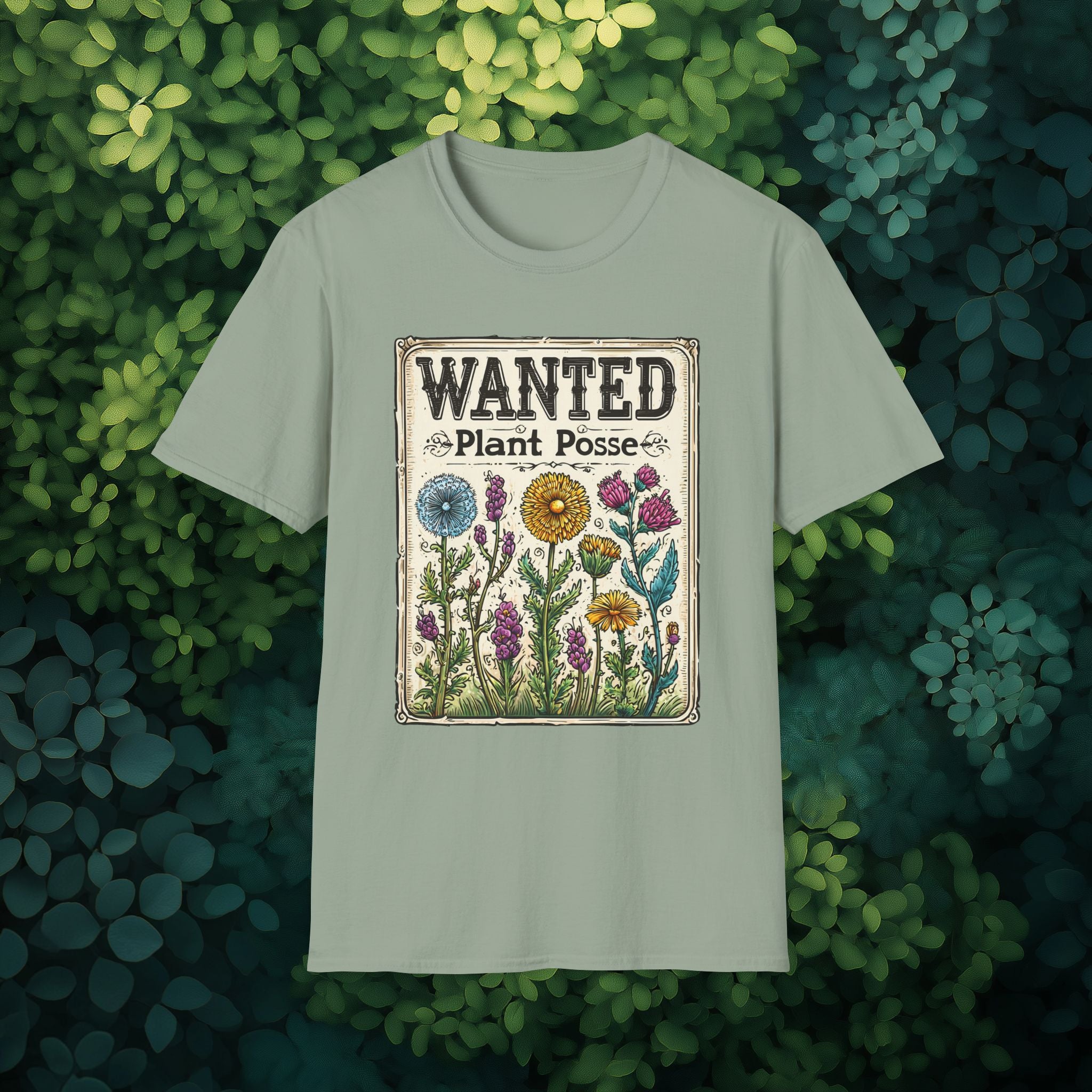 Plant Posse Wanted Poster T-Shirt – Funny Gardening Design