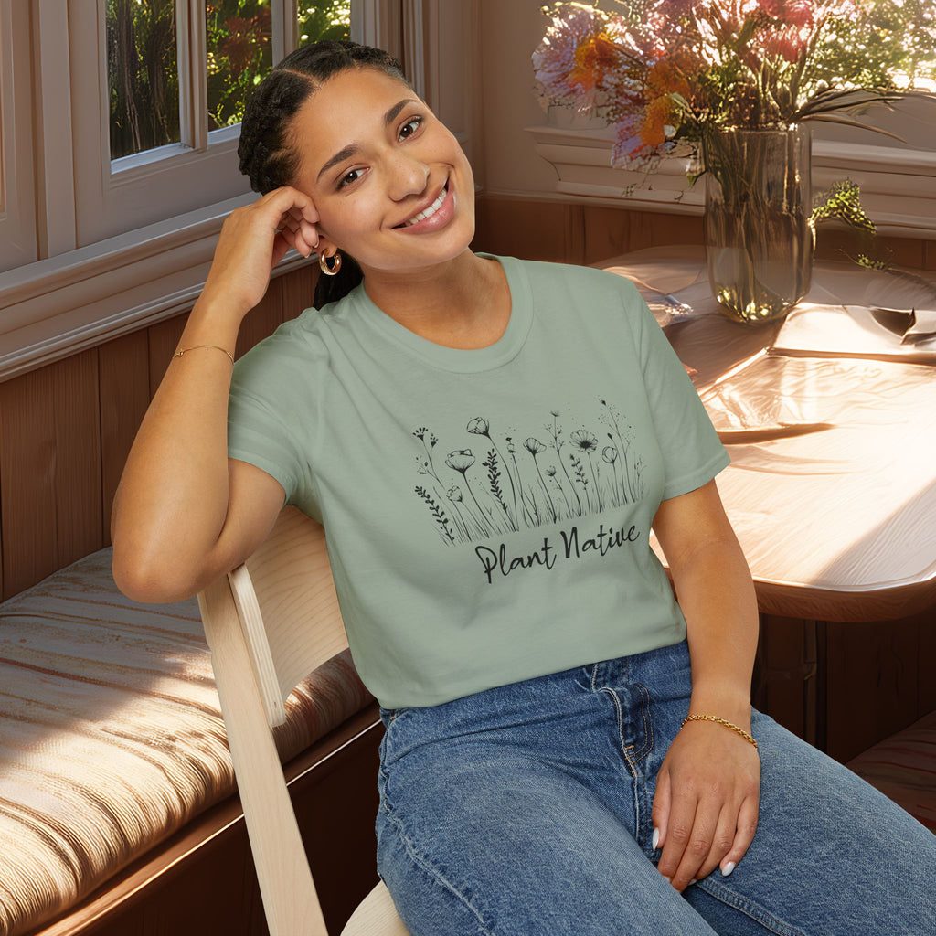 Plant Native T-Shirt for Plant Lovers and Gardeners