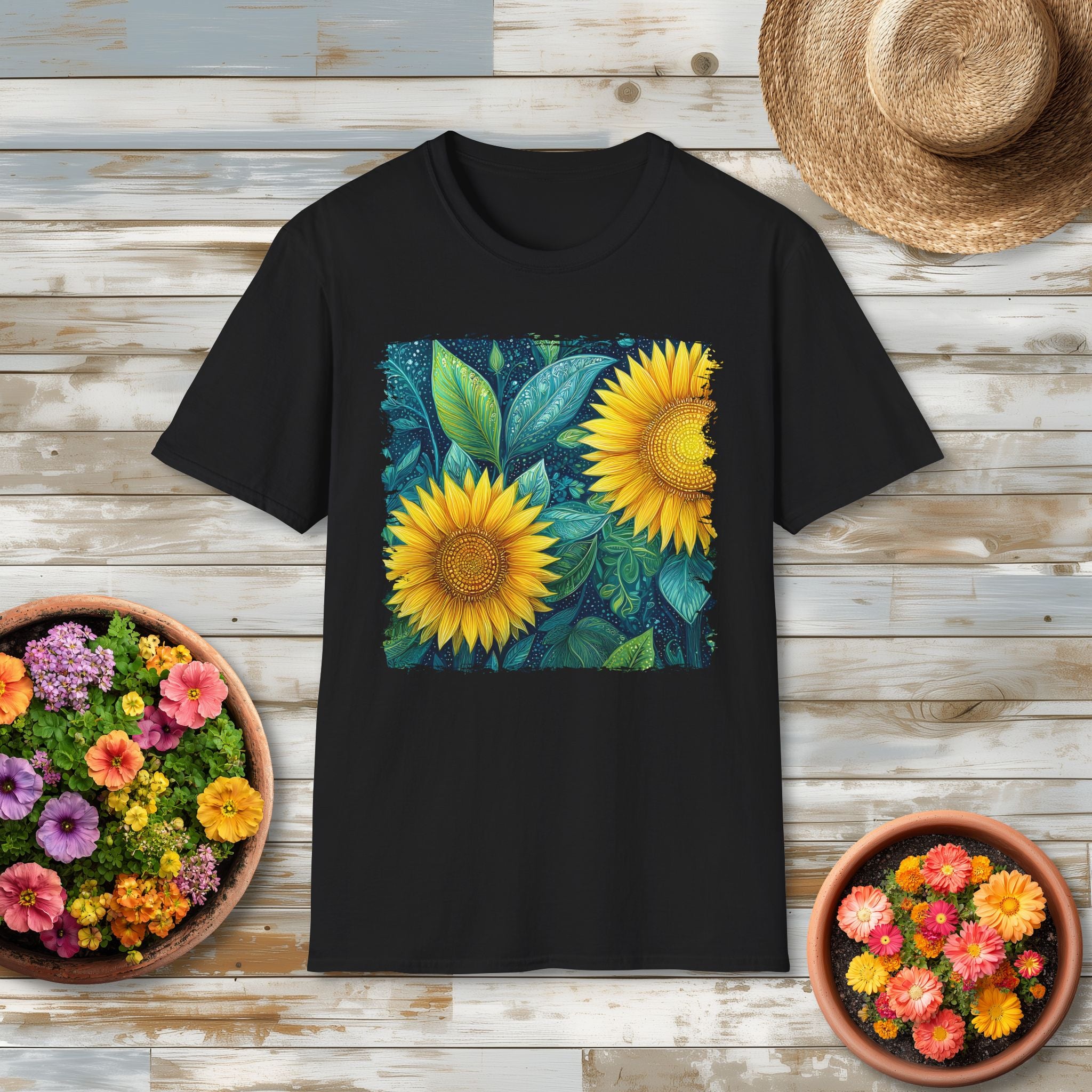 Whimsical Sunflower Garden T-Shirt