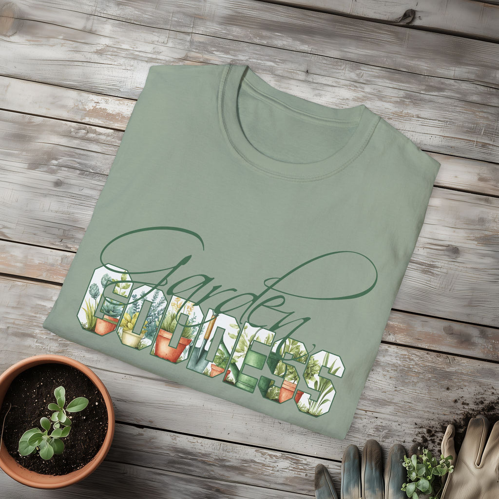 Artistic Garden Goddess T-Shirt for Plant Lovers and Gardeners