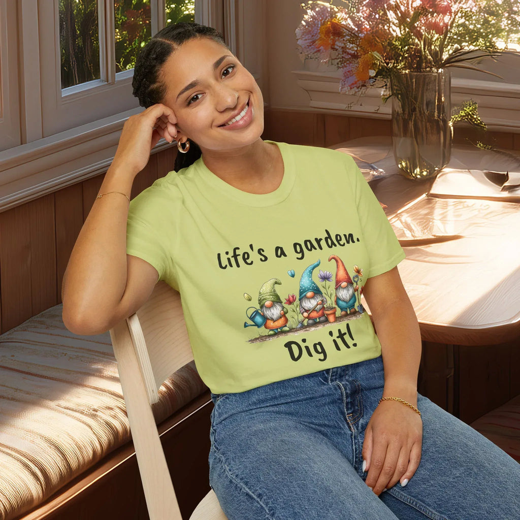 Whimsical Garden Gnome Life’s a Garden T-Shirt