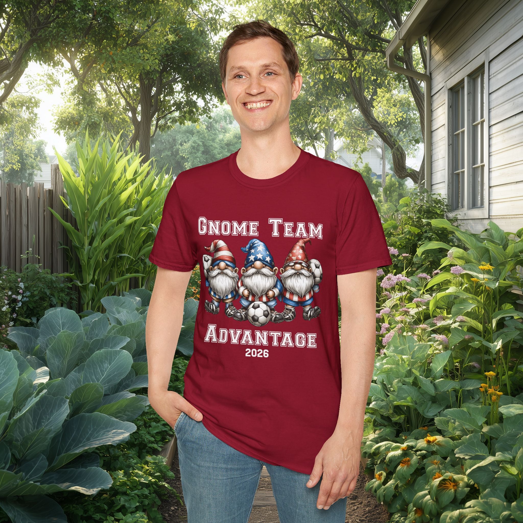 Gnome Team Advantage 2026 Patriotic Soccer Gnome T-Shirt