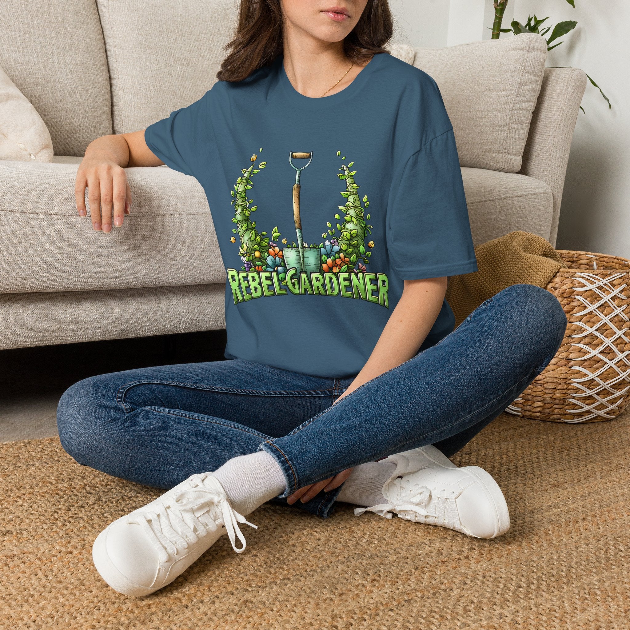 Floral Rebel Gardener Emblem T-Shirt