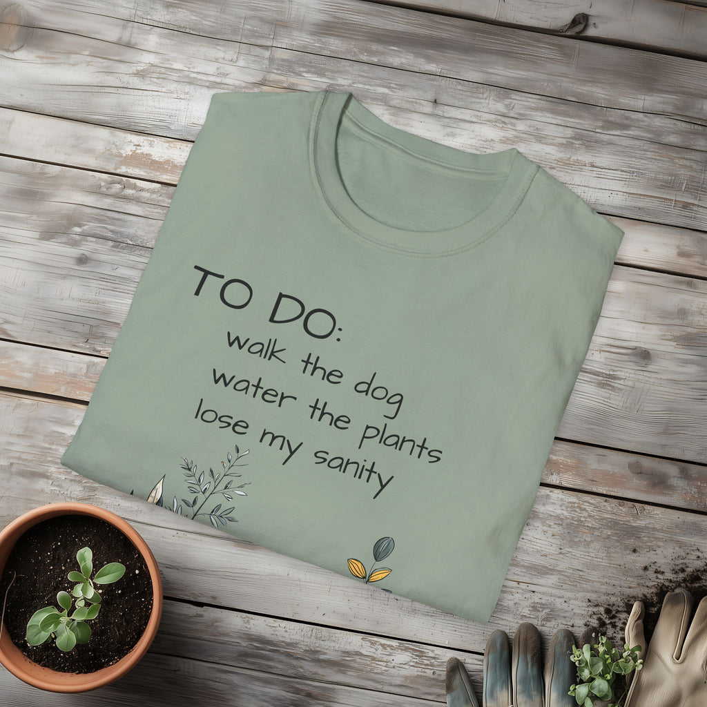 TO DO List T-Shirt – Funny Dog and Plant Life Graphic