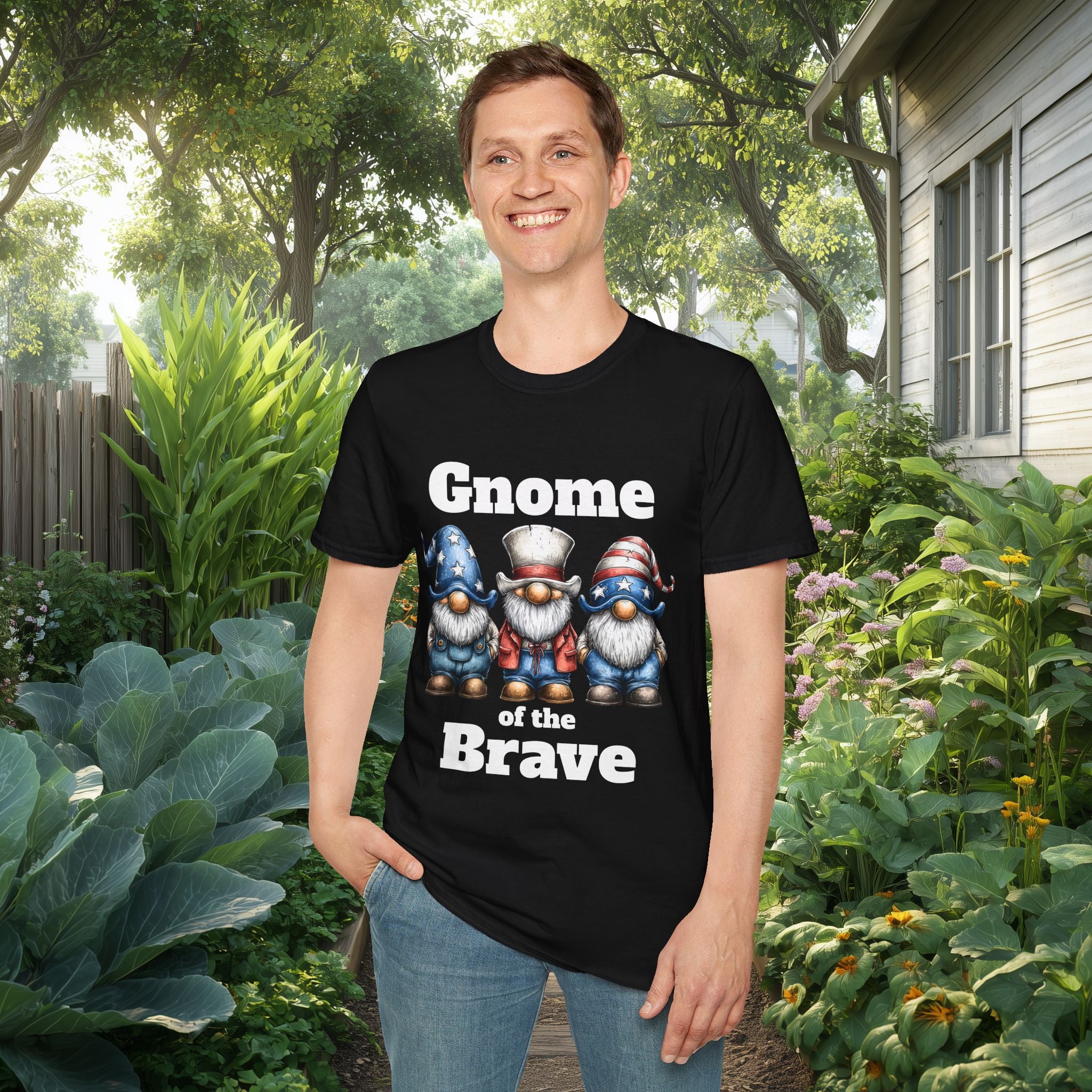 Patriotic Gnome of the Brave USA T-Shirt