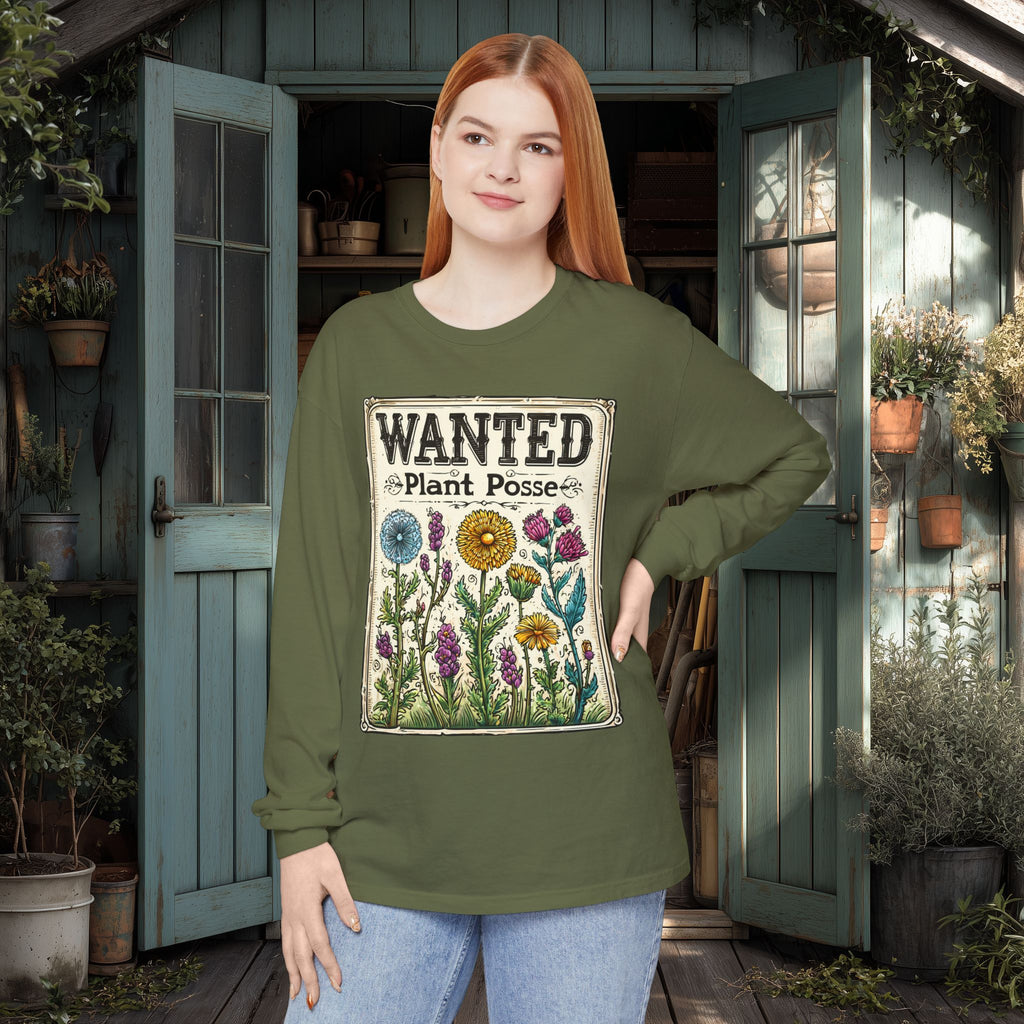Plant Posse Wanted Poster Long Sleeve T-Shirt