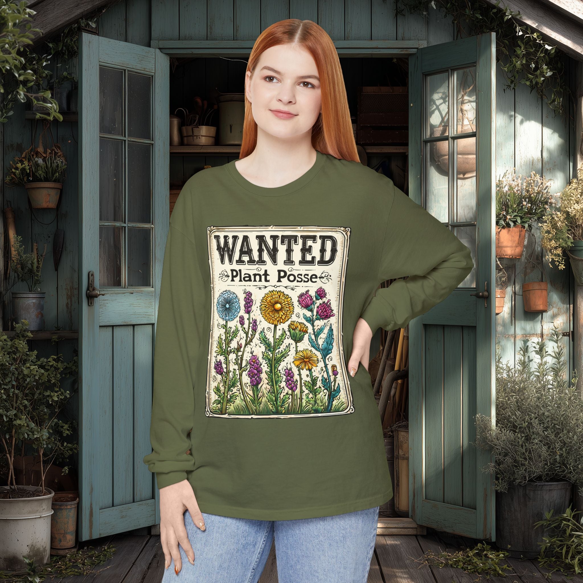 Plant Posse Wanted Poster Long Sleeve T-Shirt