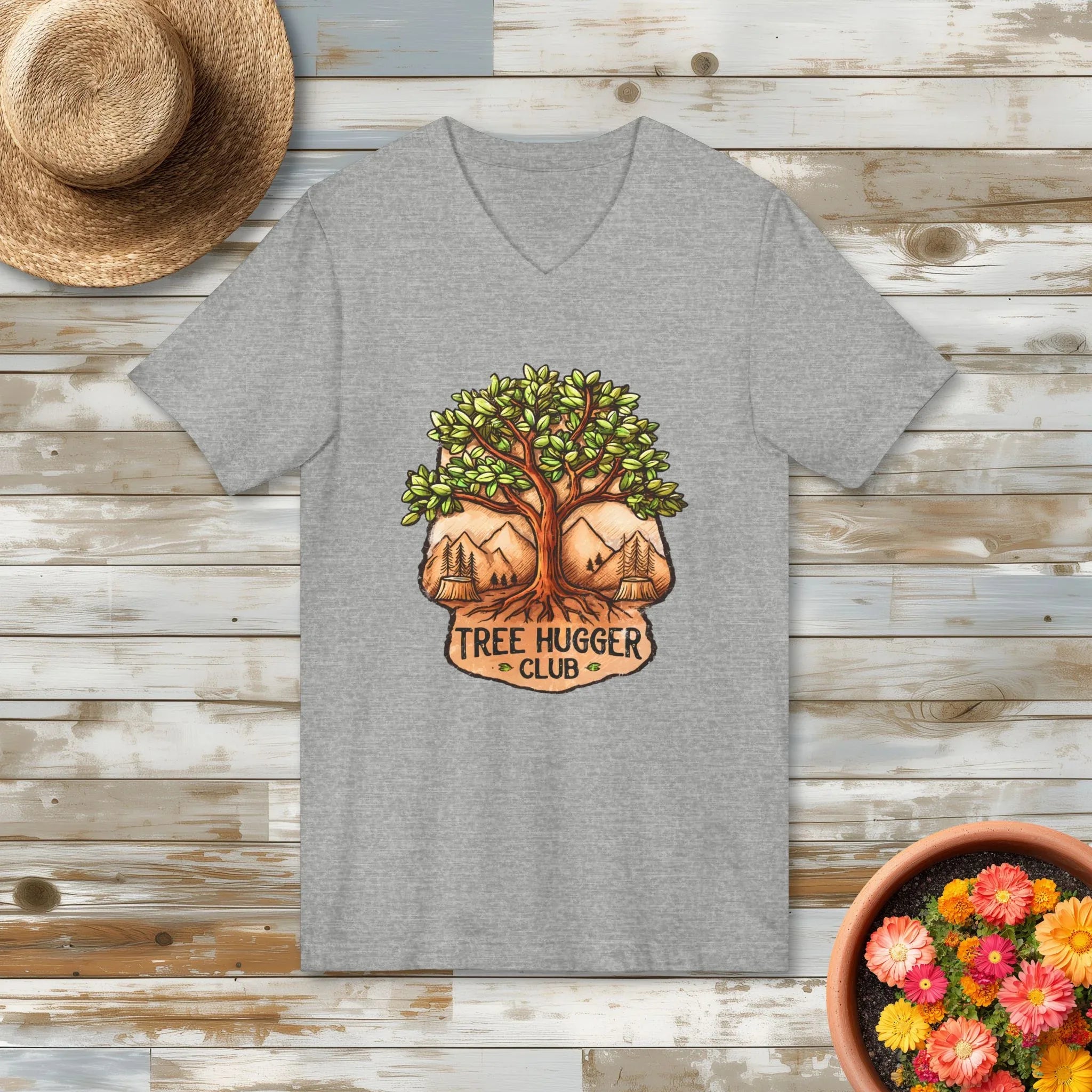 Park Badge Tree Hugger Club V-Neck T-Shirt