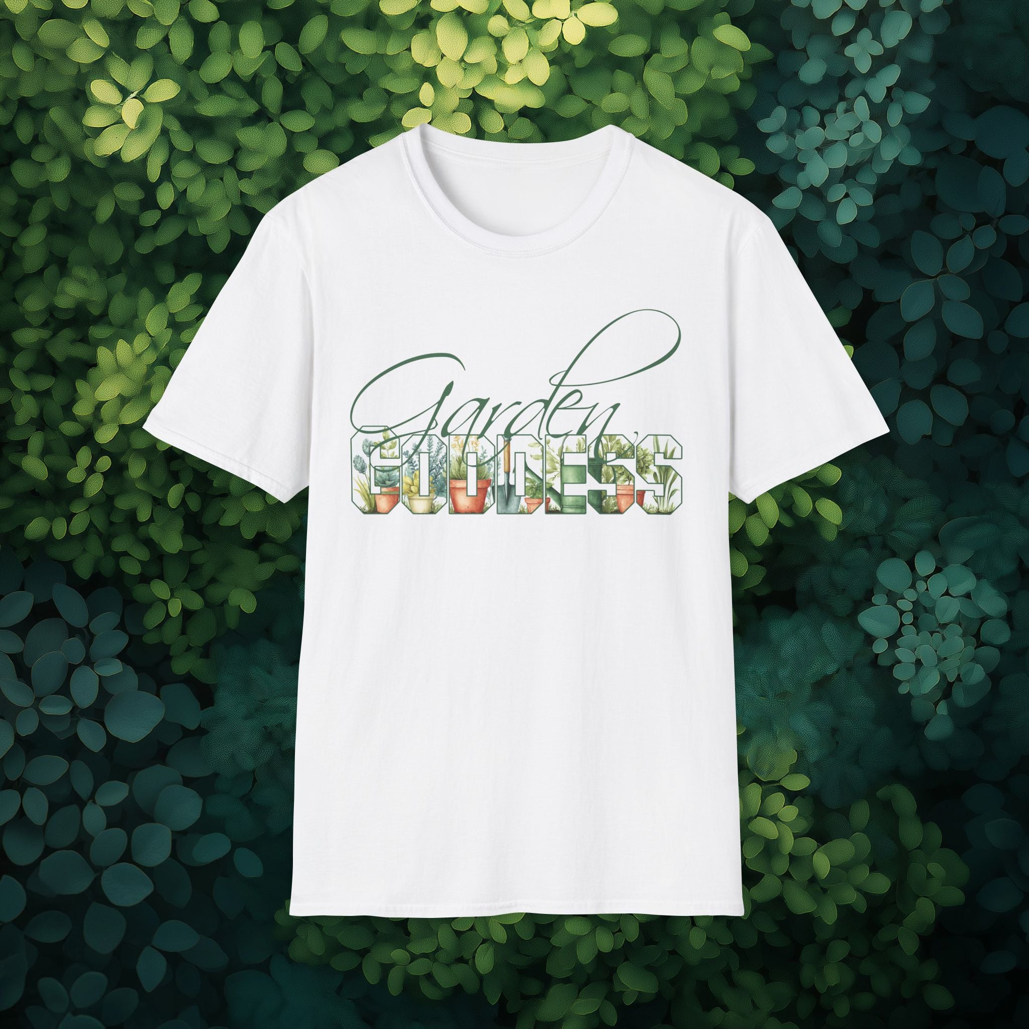 Artistic Garden Goddess T-Shirt for Plant Lovers and Gardeners