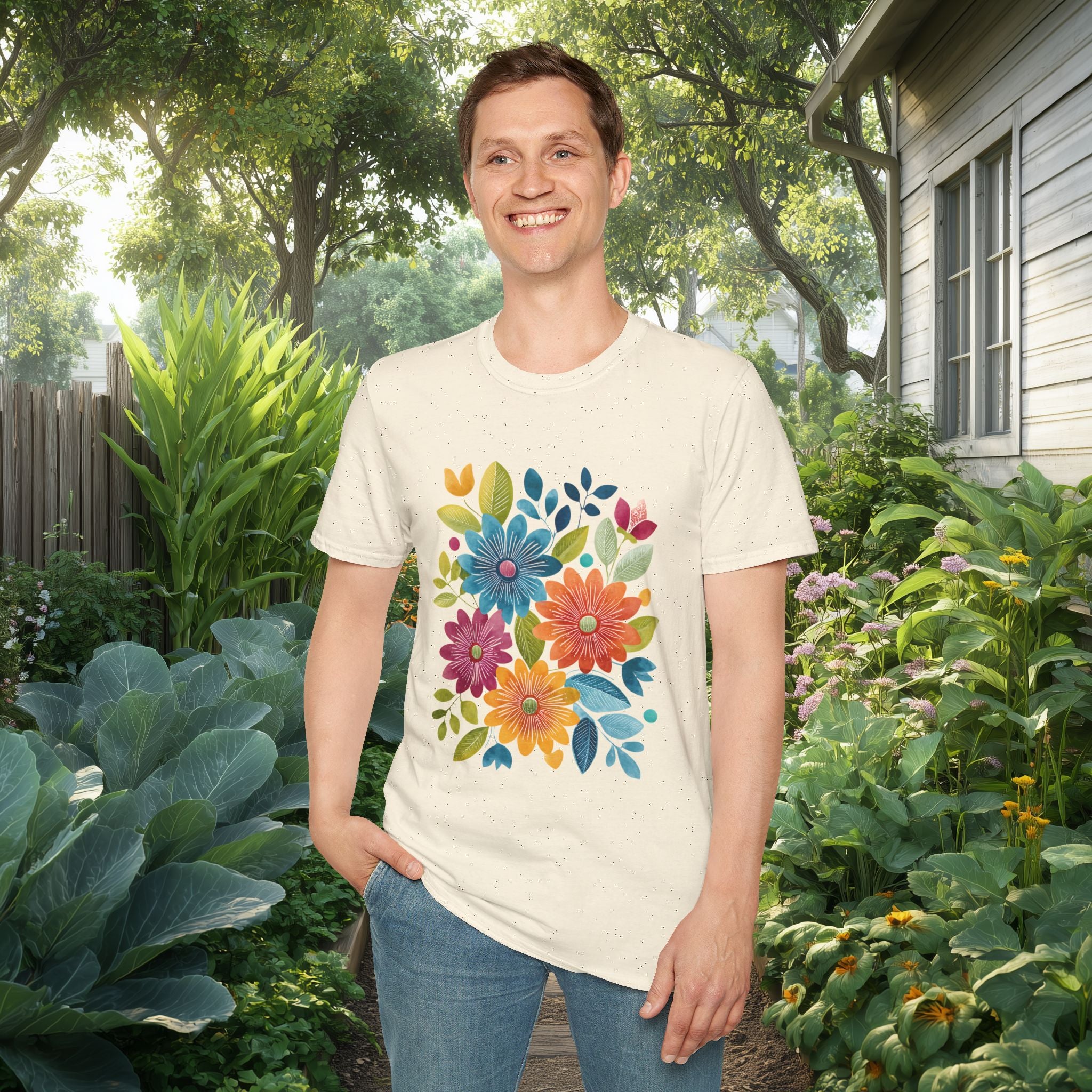 Retro Floral Collage Tee