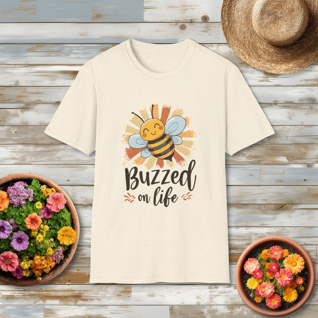 Buzzed on Life Honey Bee T-shirt for Nature Lovers