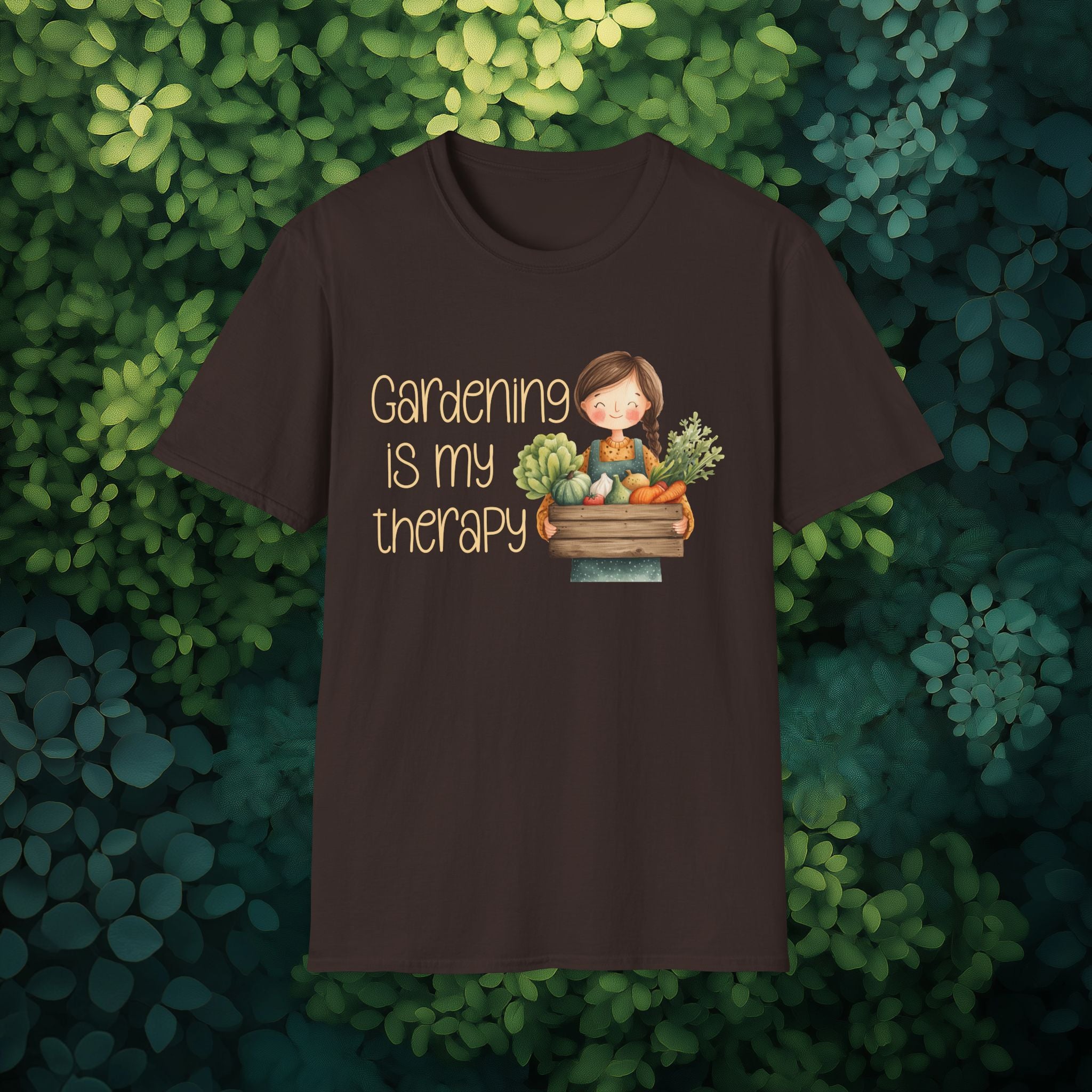 Gardening is My Therapy, Cartoon Gardener T-Shirt