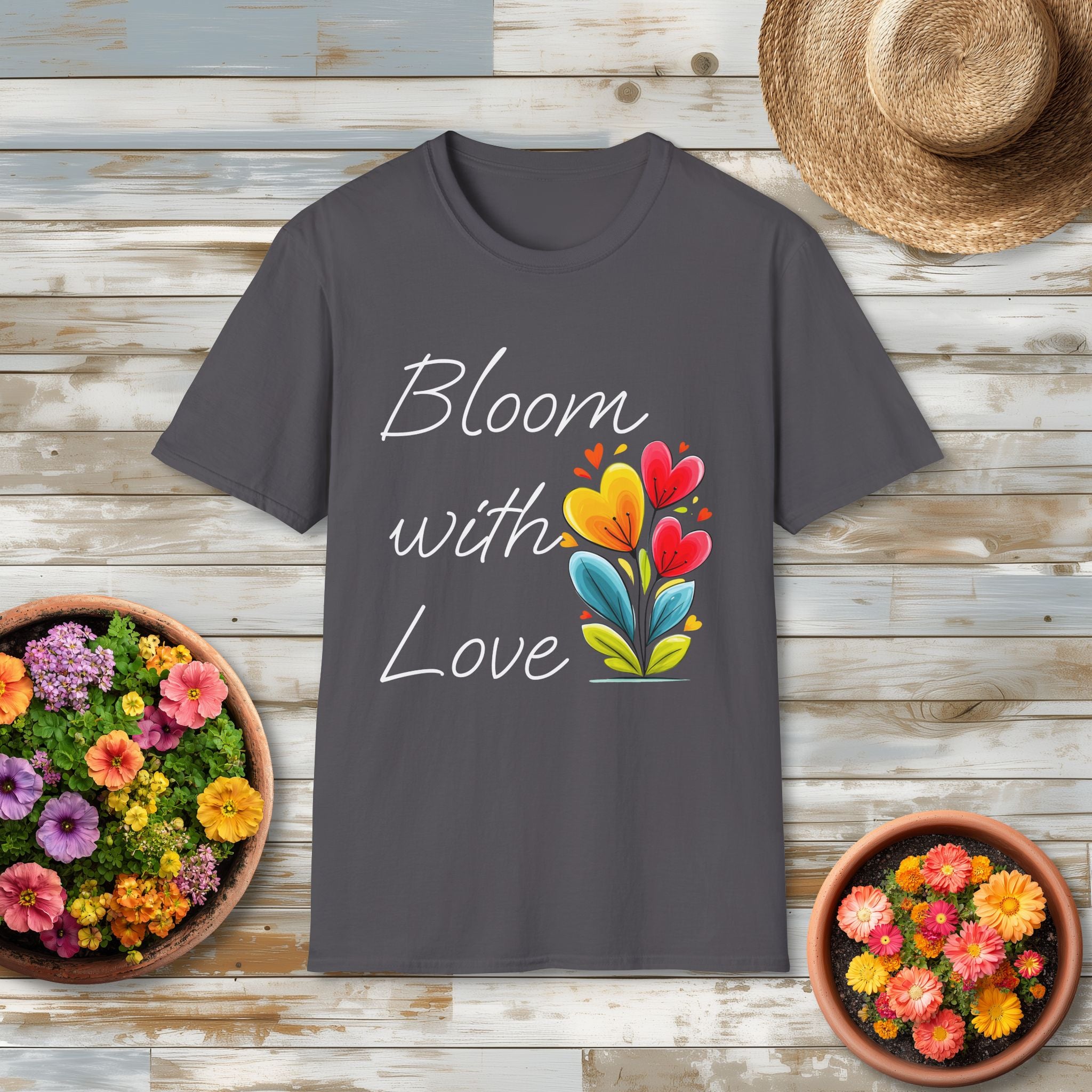 Bloom with Love T-Shirt – Cute Valentine Flower