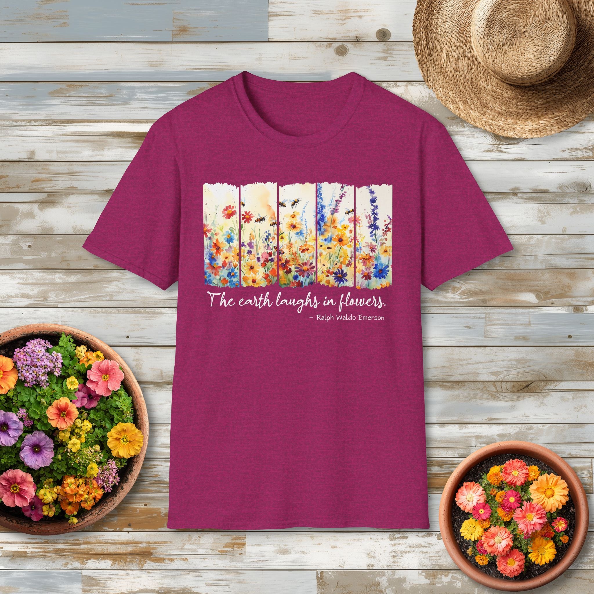 Earth Laughs in Flowers T-Shirt for Nature Lovers