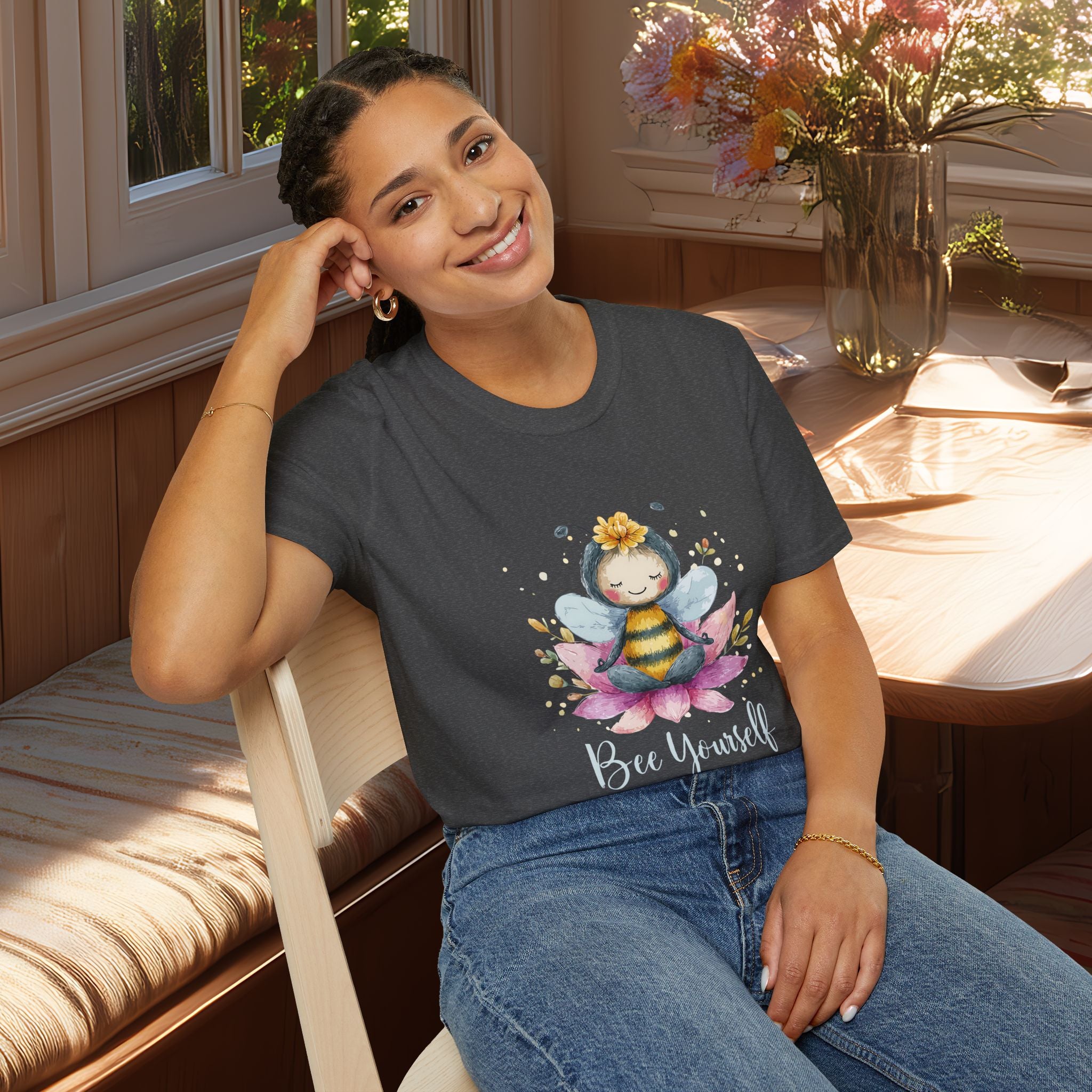 Bee Yourself Meditation Unisex T-Shirt for Yoga Enthusiasts