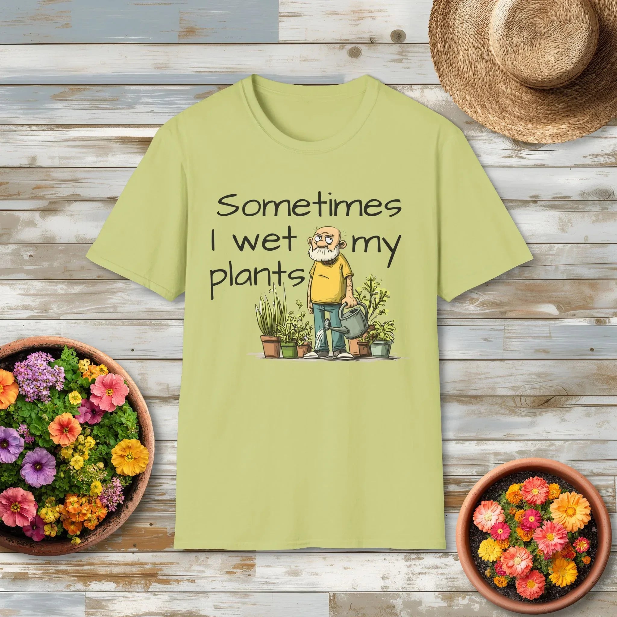 Sometimes I Wet My Plants Funny Gardening T-Shirt – Grumpy Old Man