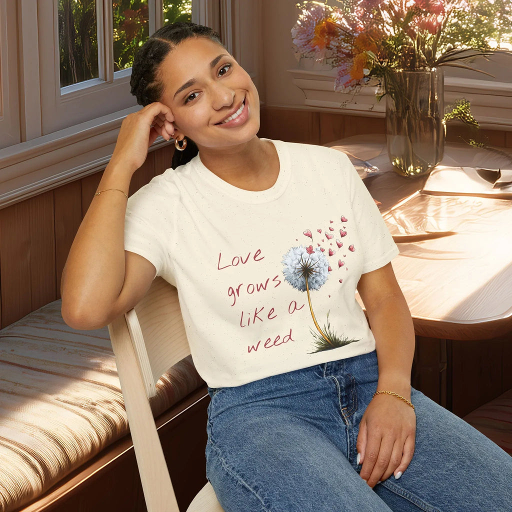 Love Grows Like a Weed Dandelion T-Shirt