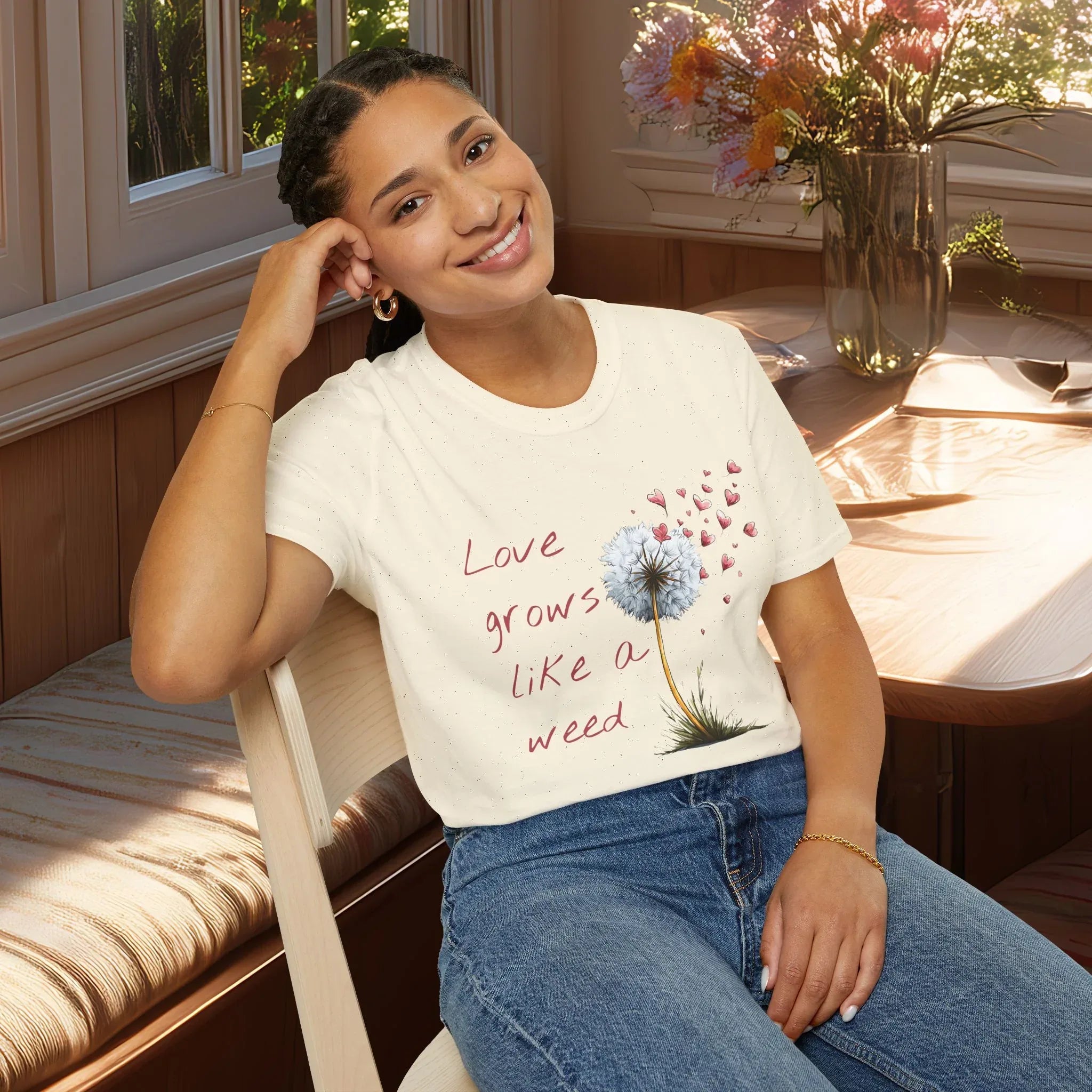 Love Grows Like a Weed Dandelion T-Shirt