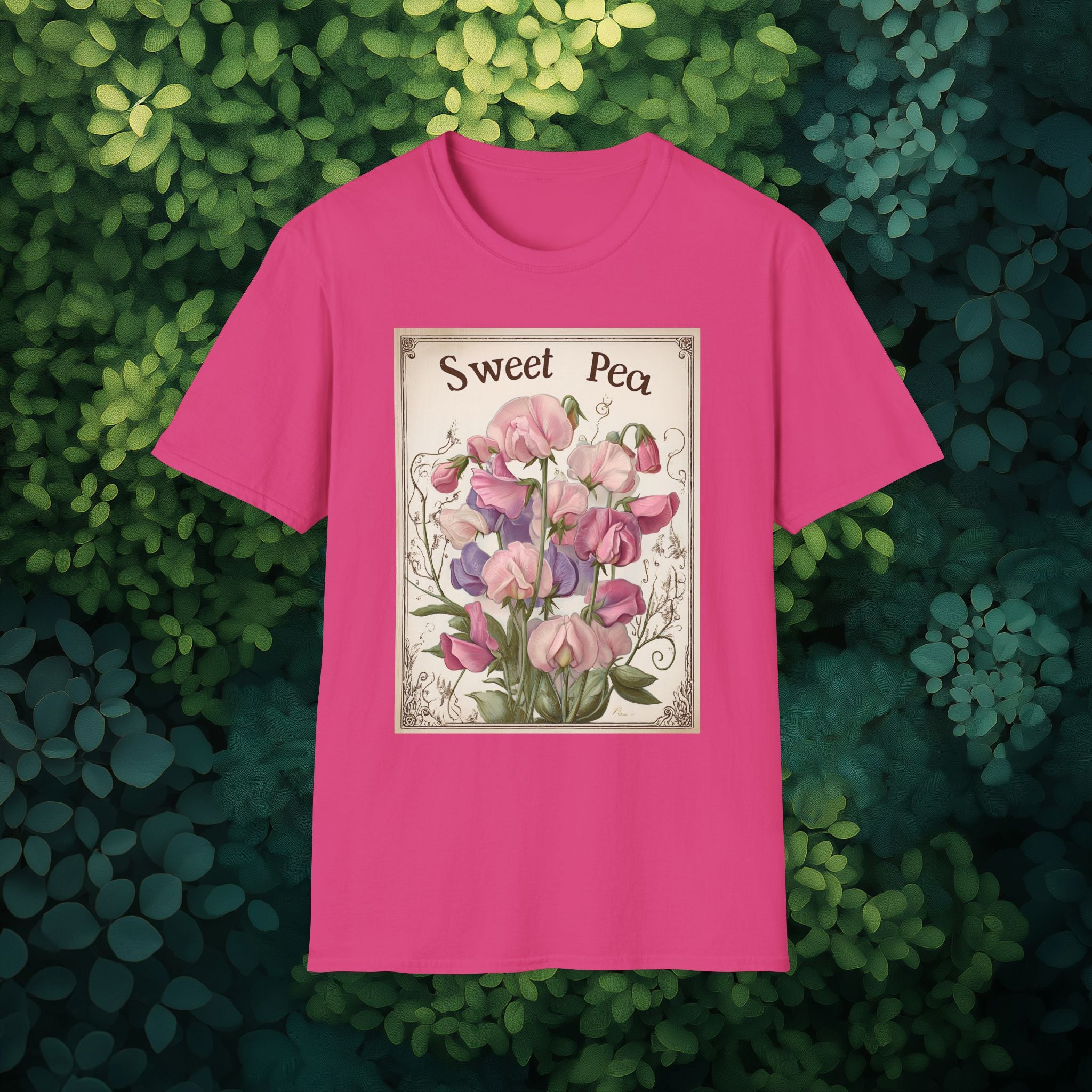 Vintage Sweet Peas Seed Packet Unisex T-Shirt for Gardeners