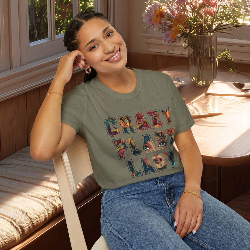 Boho Crazy Plant Lady T-Shirt for  Backyard Gardeners