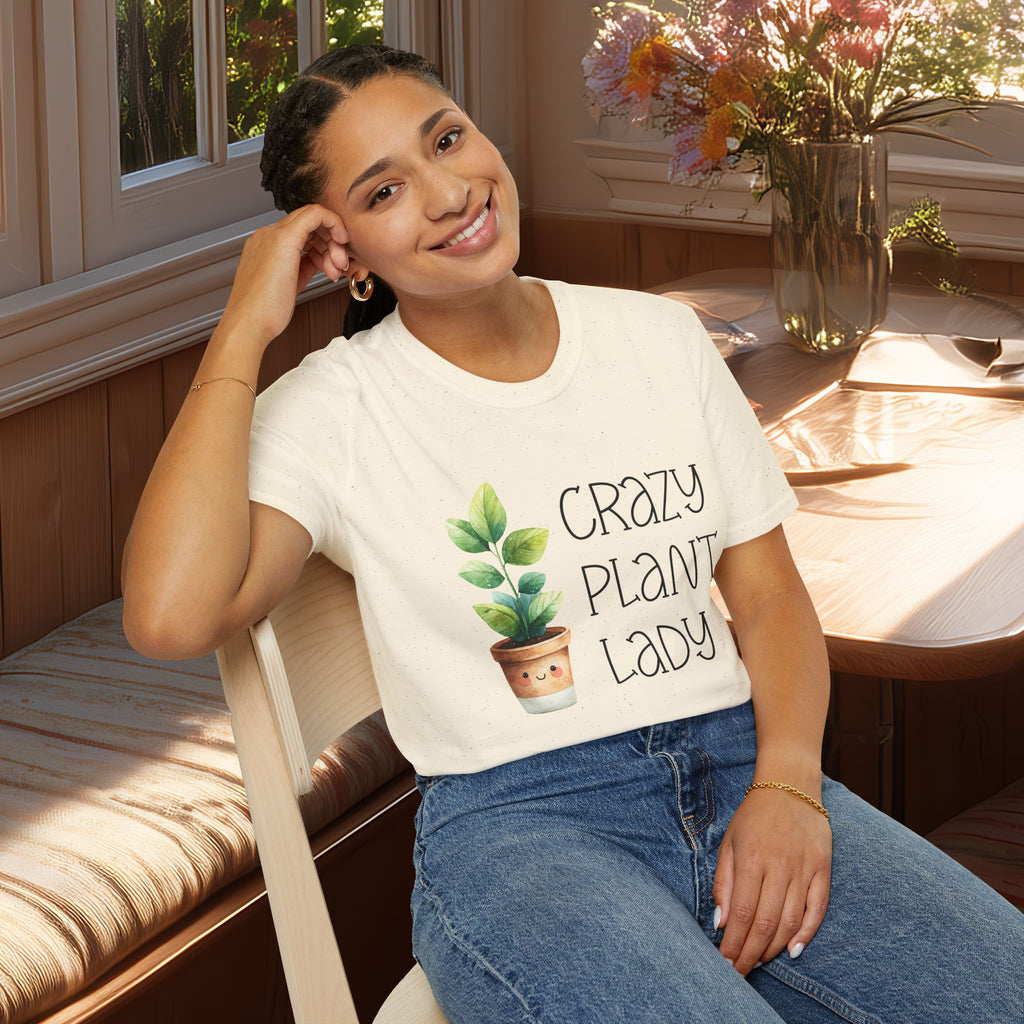 Crazy Plant Lady, Cartoon Houseplant T-Shirt