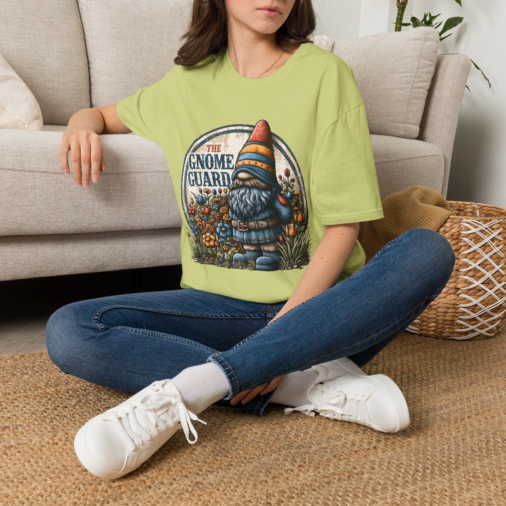 Retro Garden Gnome Guard Emblem T-shirt