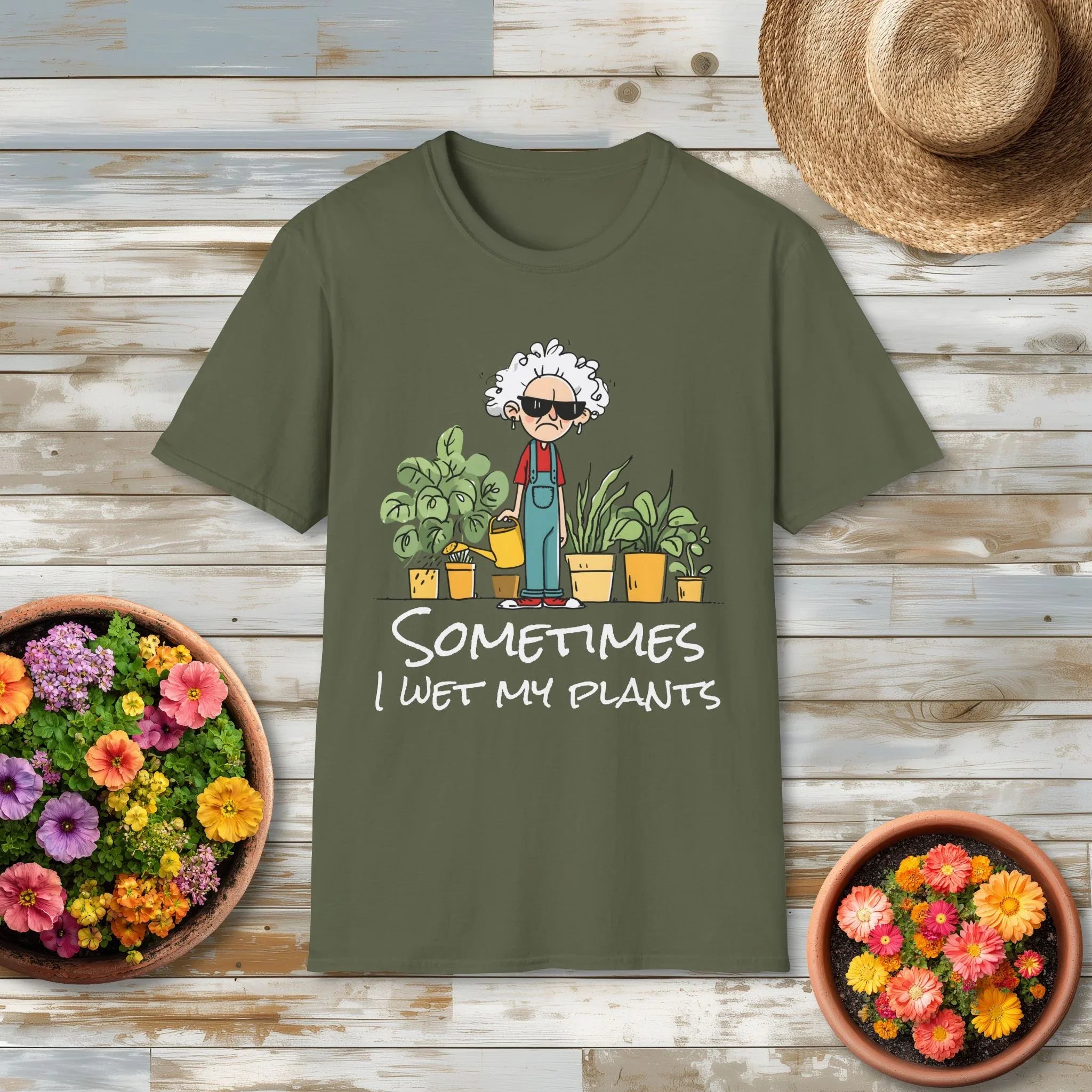 Sometimes I Wet My Plants Grumpy Gardener T-Shirt