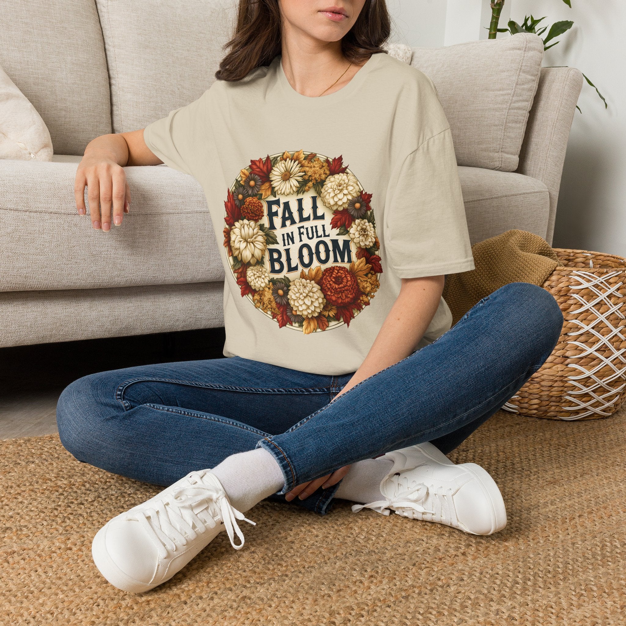 Fall in Full Bloom Floral T-Shirt – Colorful Autumn Garden Tee
