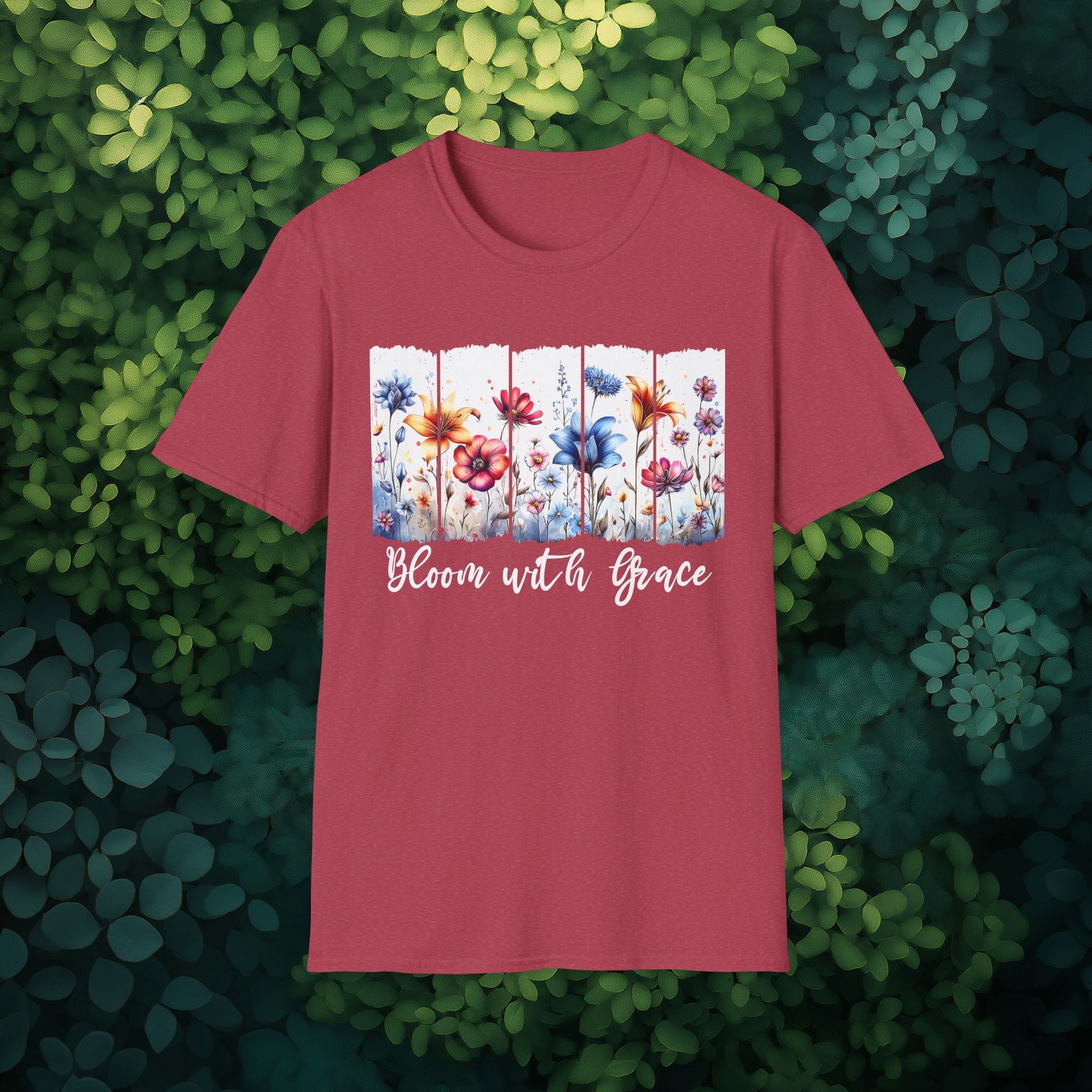 Bloom with Grace  Floral T-shirt for Nature and Flower Lovers