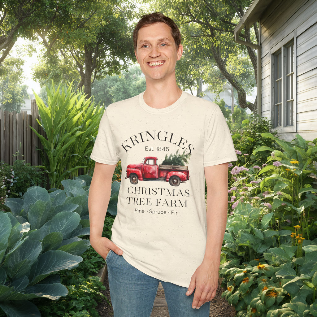 Kringles Christmas Tree Farm Tee with Vintage Farm Style