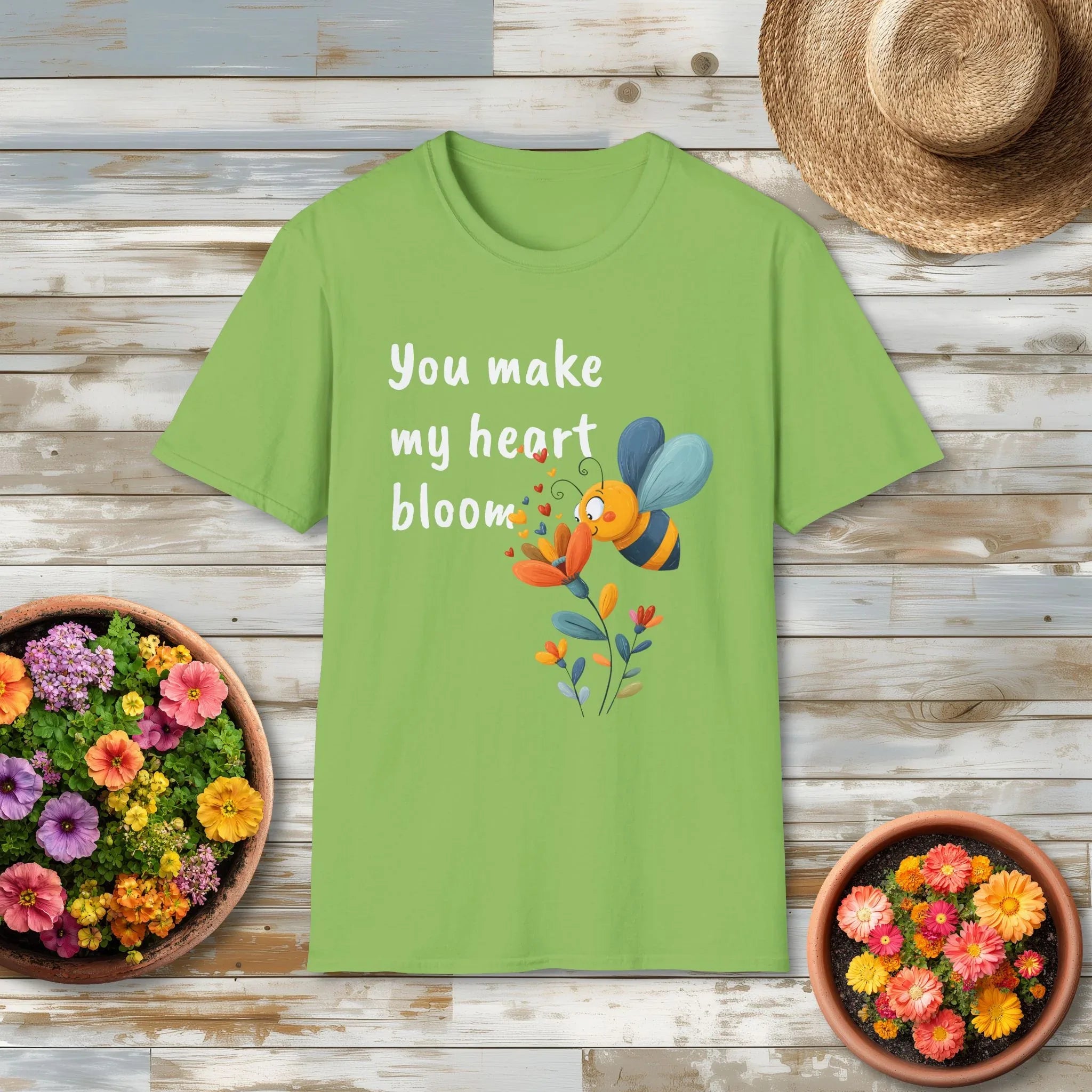 You Make My Heart Bloom Shirt – Cute Bee & Flower Tee