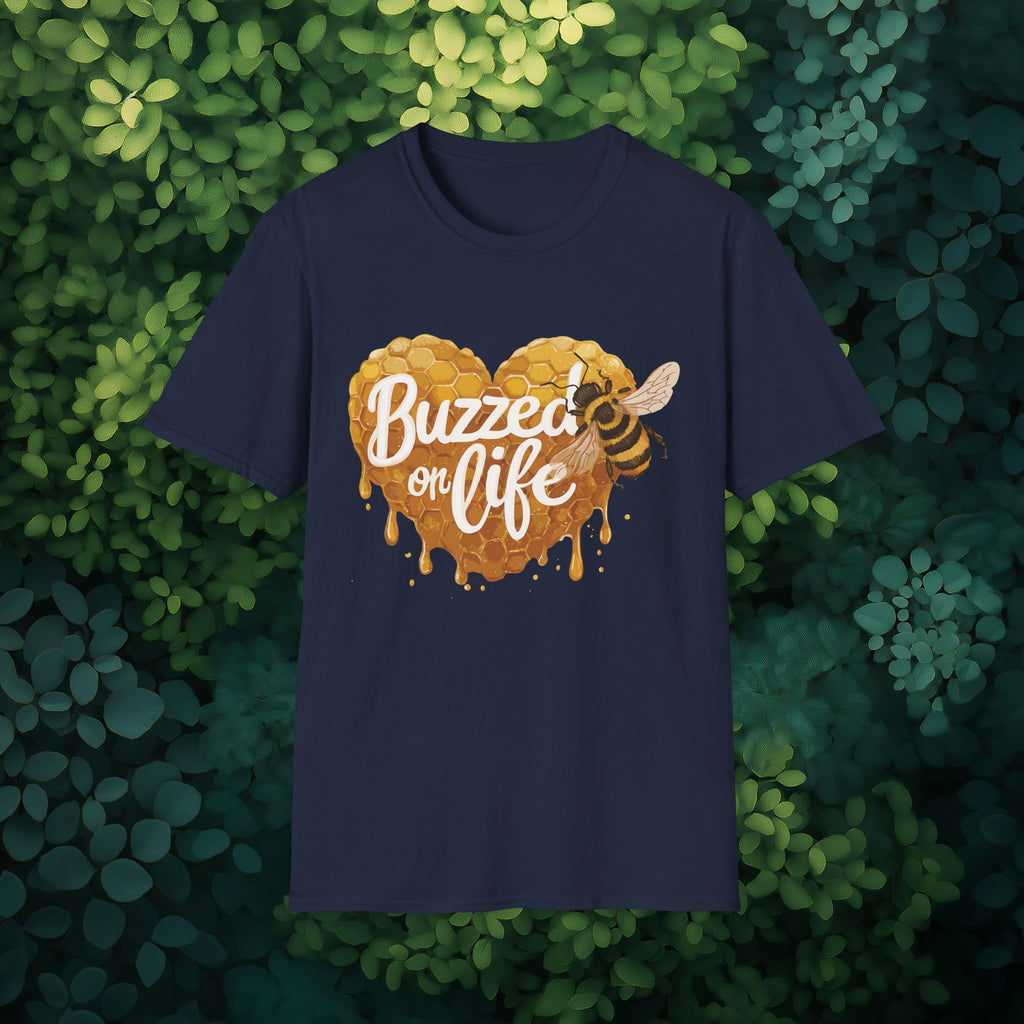 Buzzed on Life T-Shirt for Bee Lovers, Gardeners, Nature Lovers